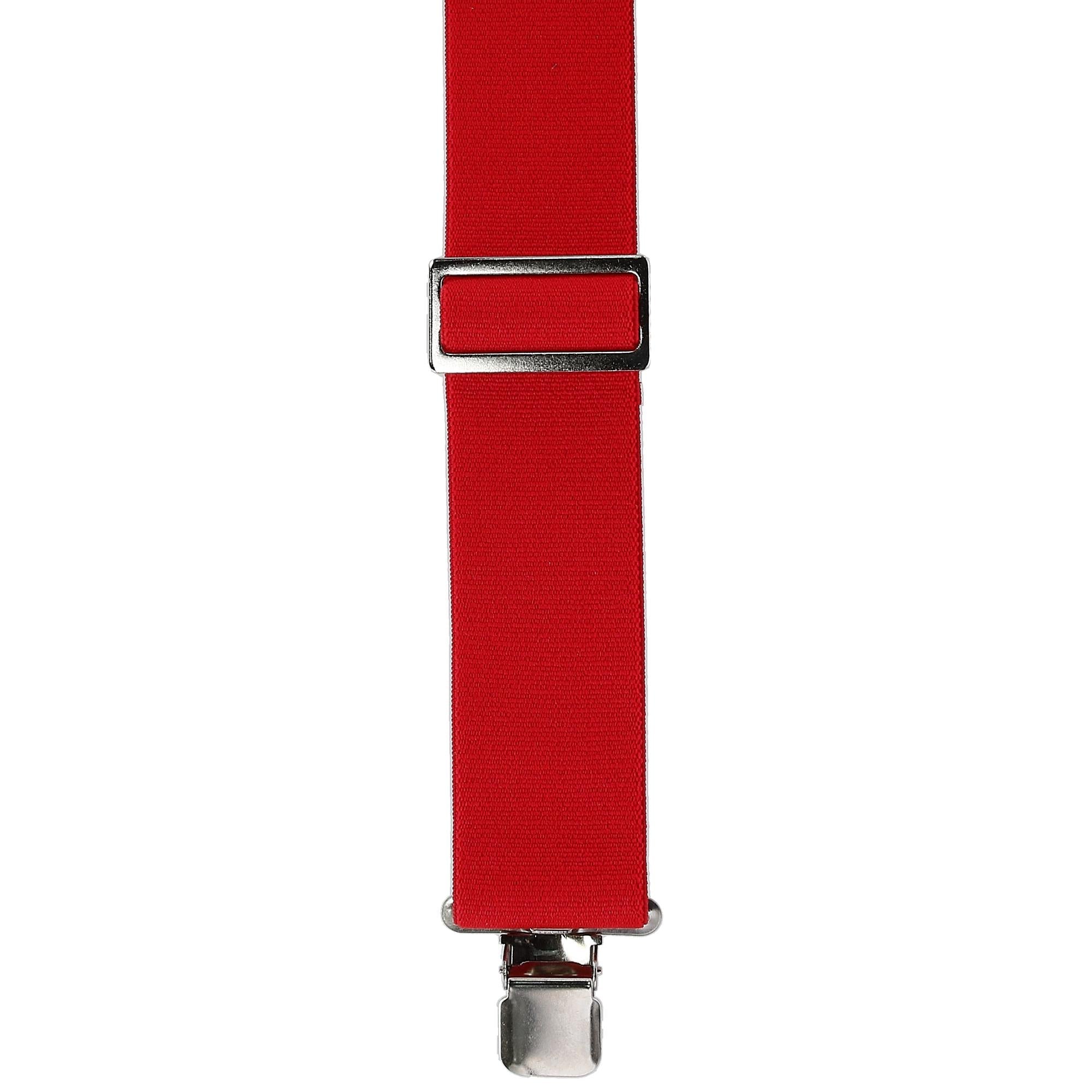 CTM® Men's Elastic Clip-End 2 Inch Fireman Suspenders - Red