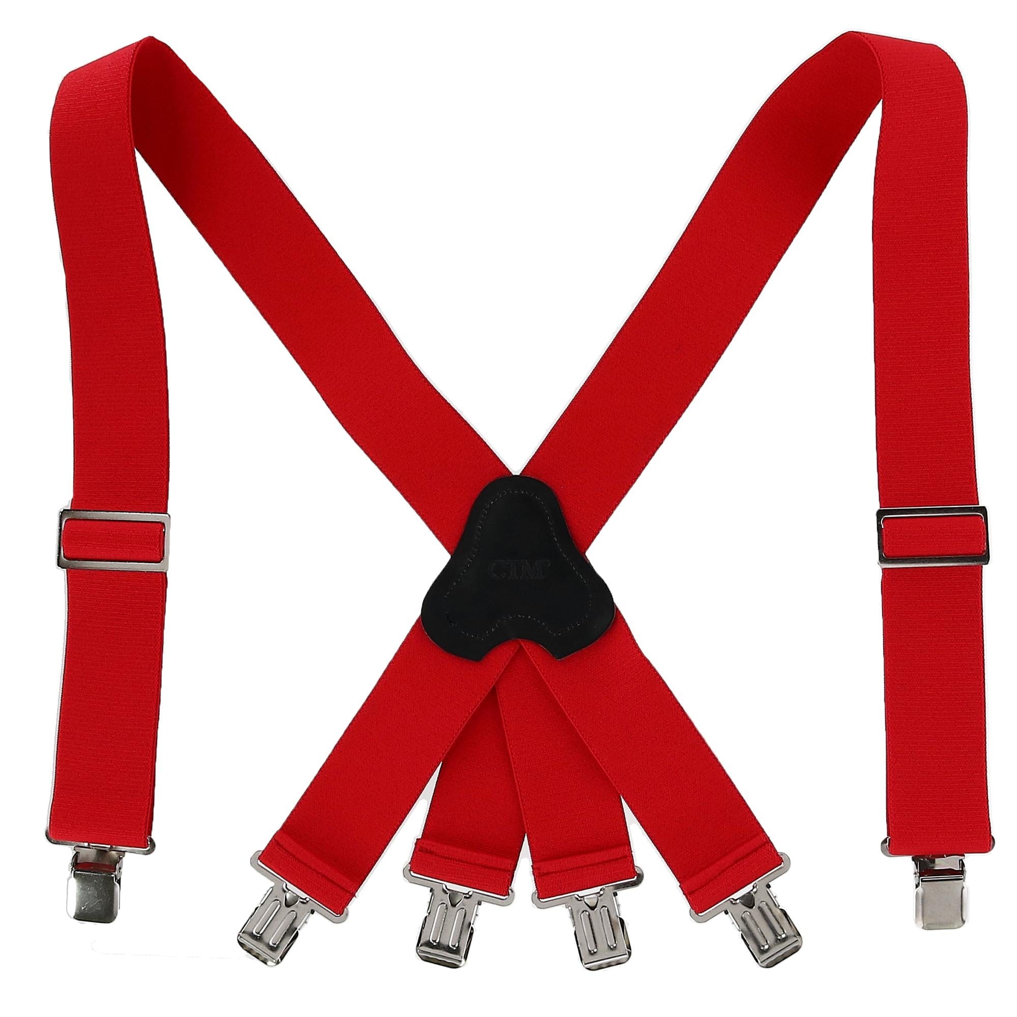 CTM® Men's Elastic Clip-End 2 Inch Fireman Suspenders - Men's Elastic Clip-End 2 Inch Fireman Suspenders