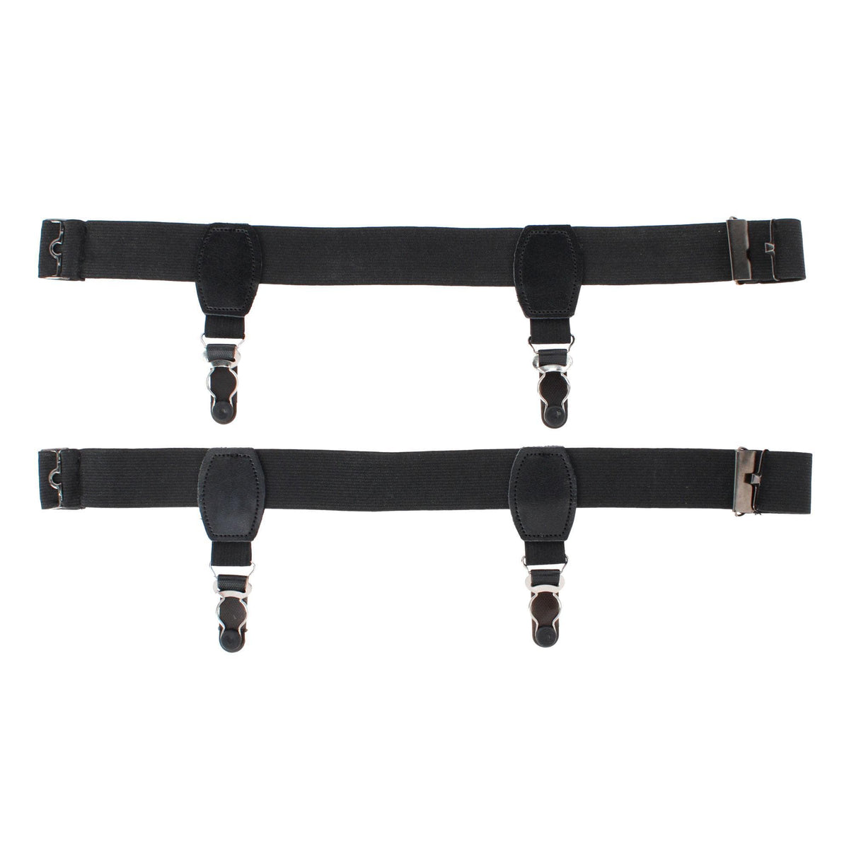 CTM® Men's Elastic 1 Inch Sock Garters with 2 Clips