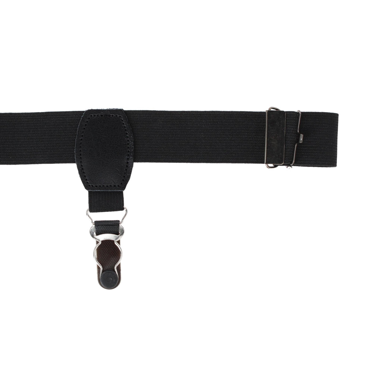 CTM® Men's Elastic 1 Inch Sock Garters with 2 Clips - Black