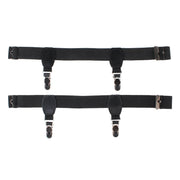 Men's Elastic 1 Inch Sock Garters with 2 Clips