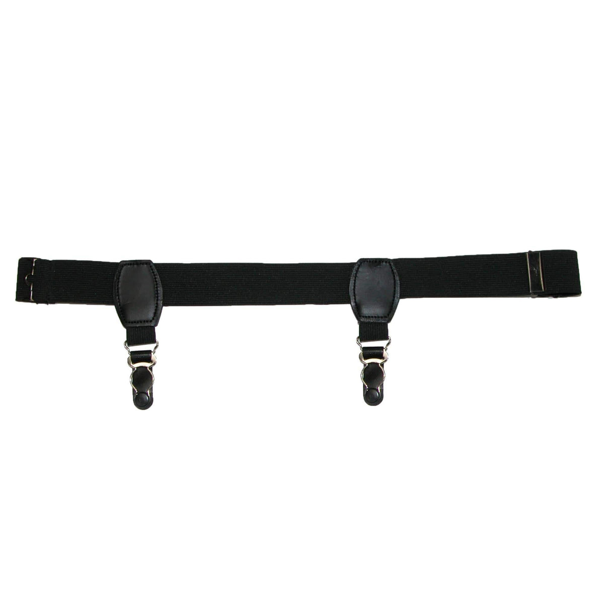 CTM® Men's Elastic 1 Inch Wide Single and Double Sock Garters (Pack of 2) - Black