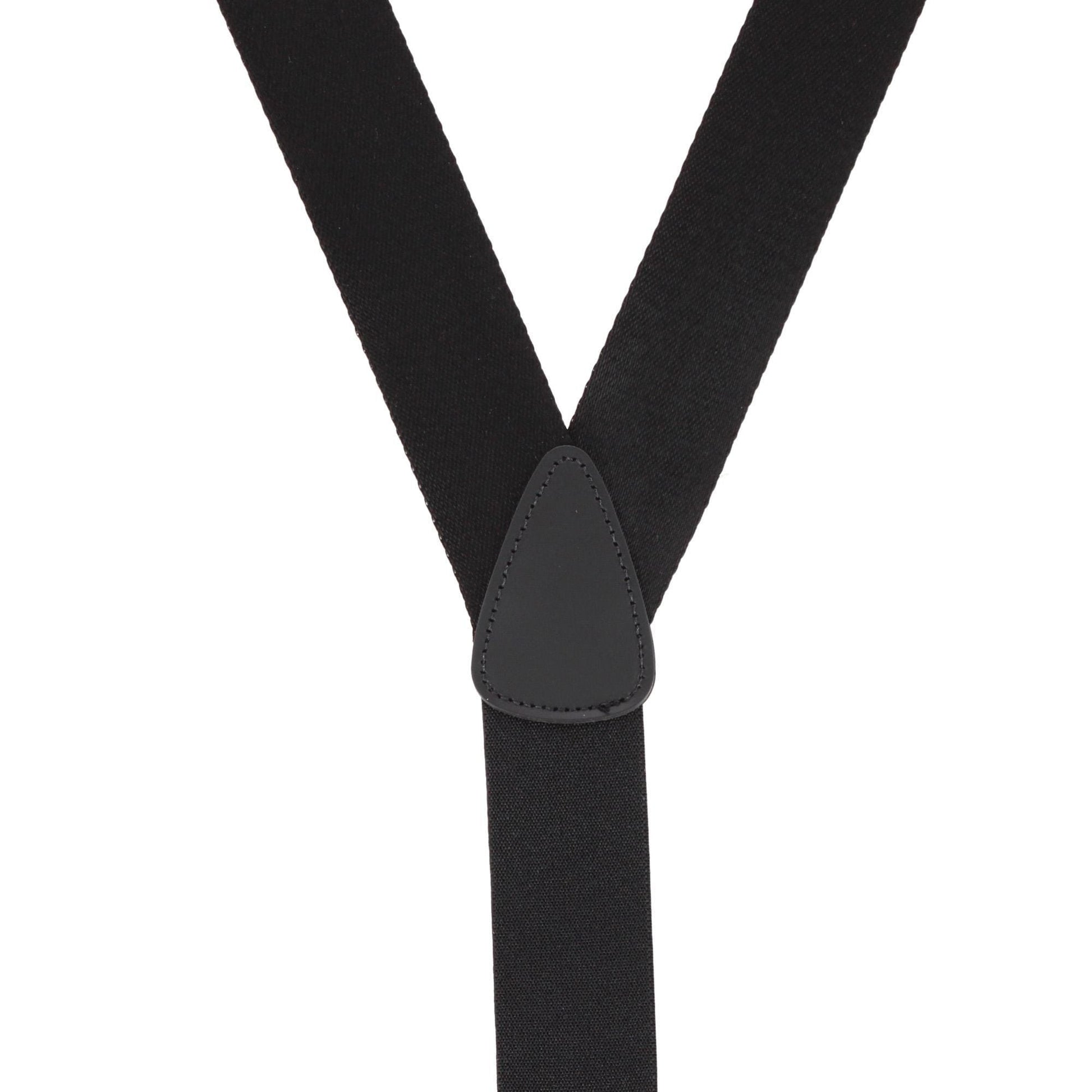 CTM® Men's 1.5 Inch Silky Feel Manhattan Button End Suspenders - Black