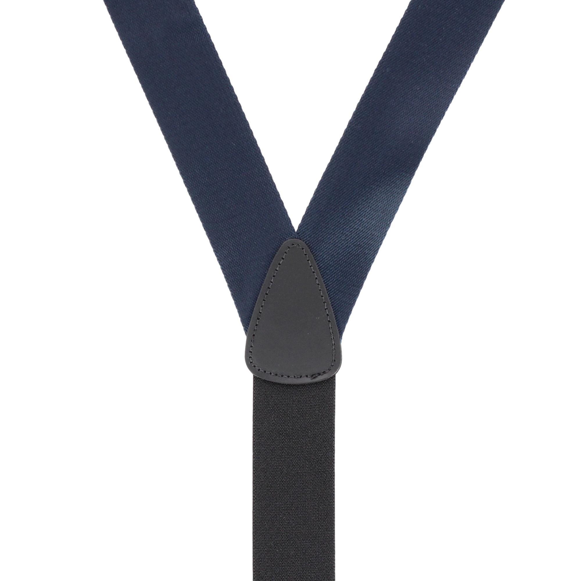CTM® Men's 1.5 Inch Silky Feel Manhattan Button End Suspenders - Navy