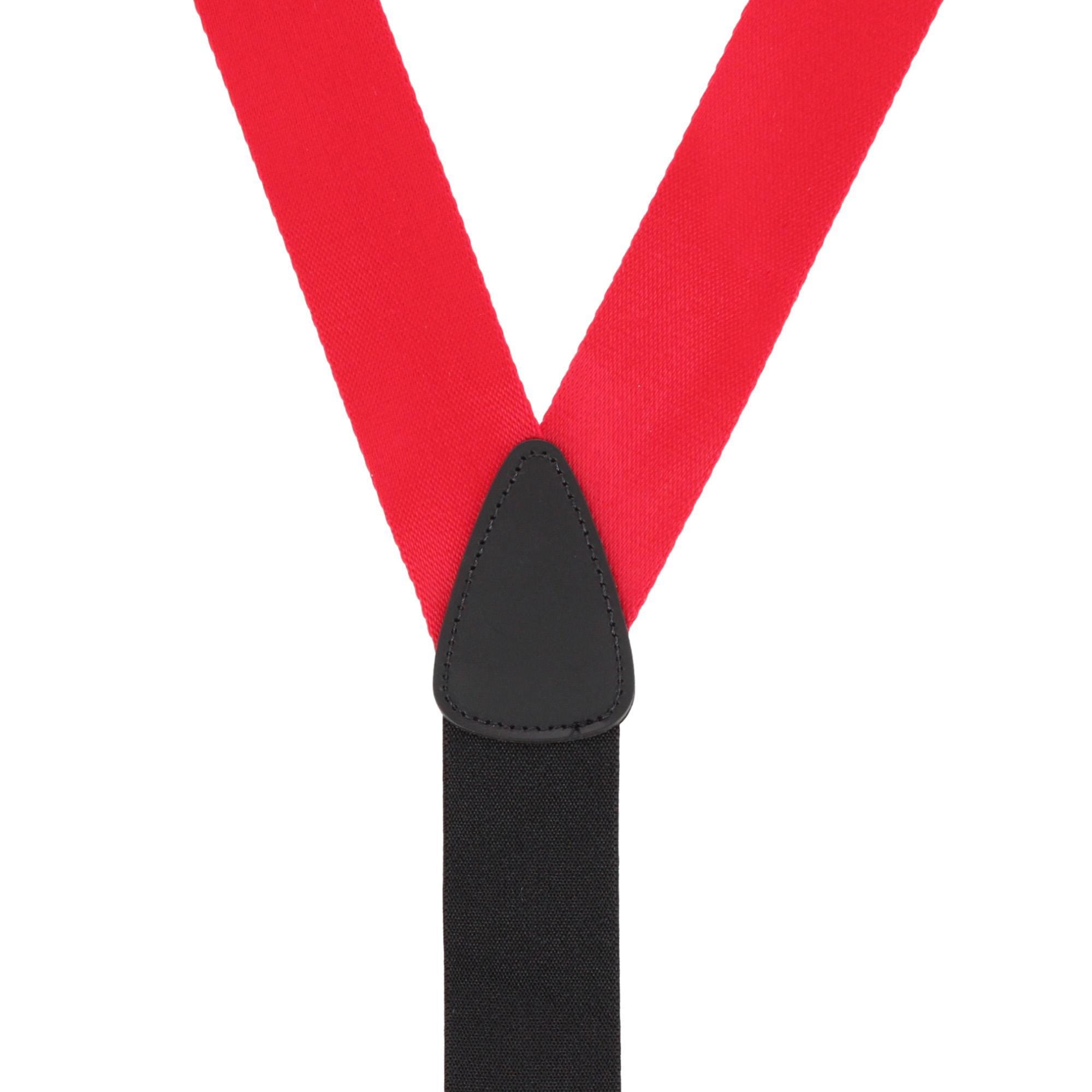 CTM® Men's 1.5 Inch Silky Feel Manhattan Button End Suspenders - Red