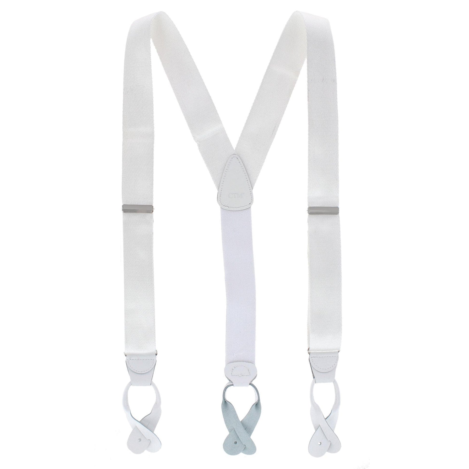 CTM® Men's 1.5 Inch Silky Feel Manhattan Button End Suspenders