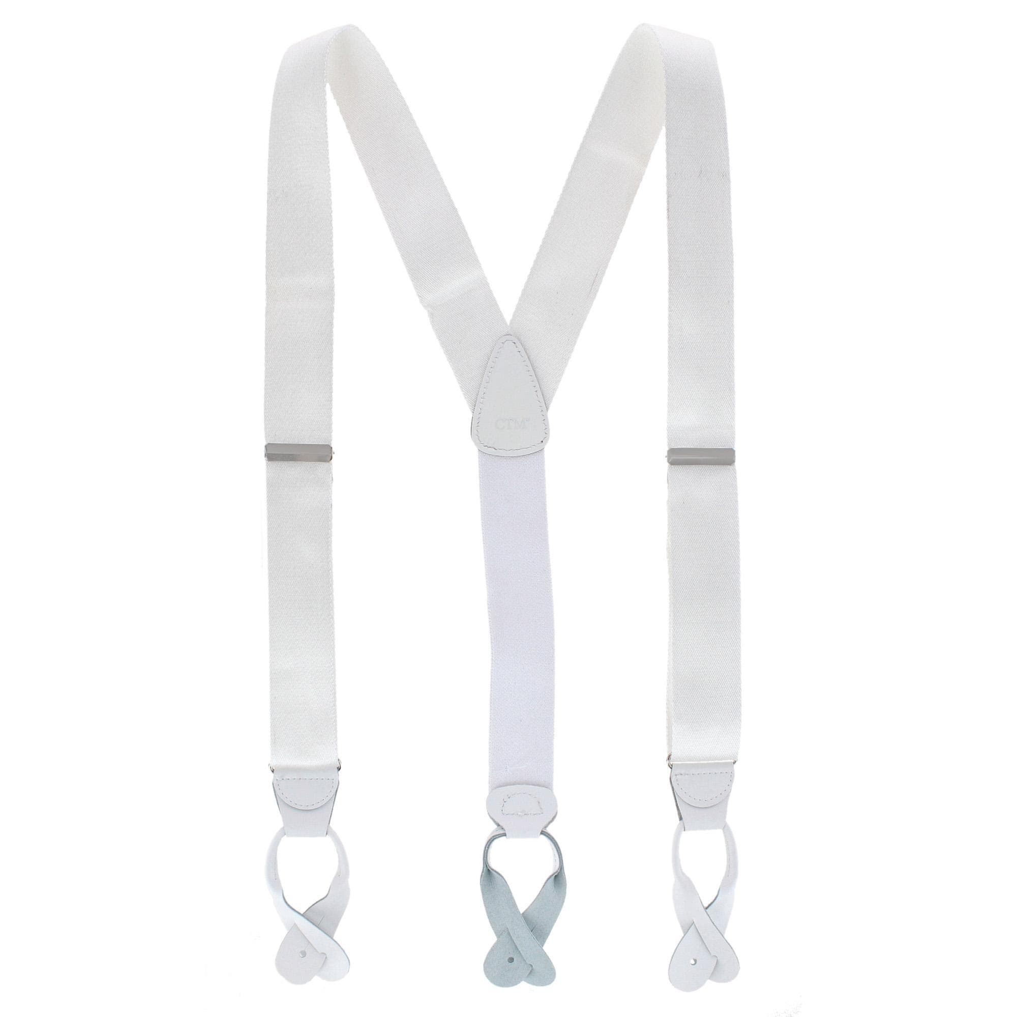 CTM® Men's 1.5 Inch Silky Feel Manhattan Button End Suspenders