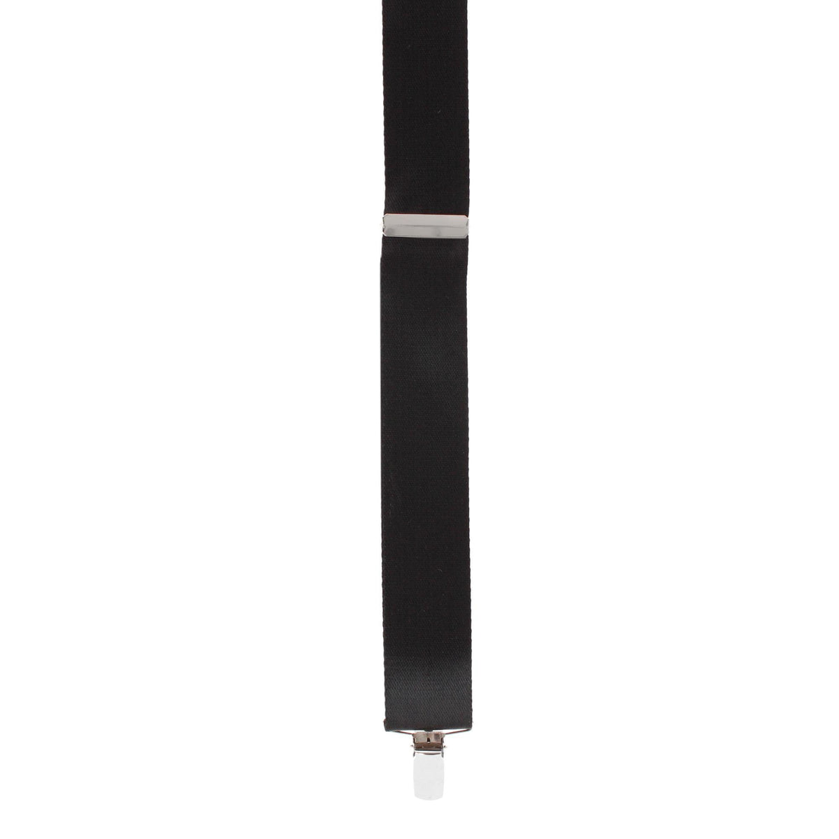 CTM® Men's 1.5 Inch Silky Feel Manhattan Clip End Suspenders - Black