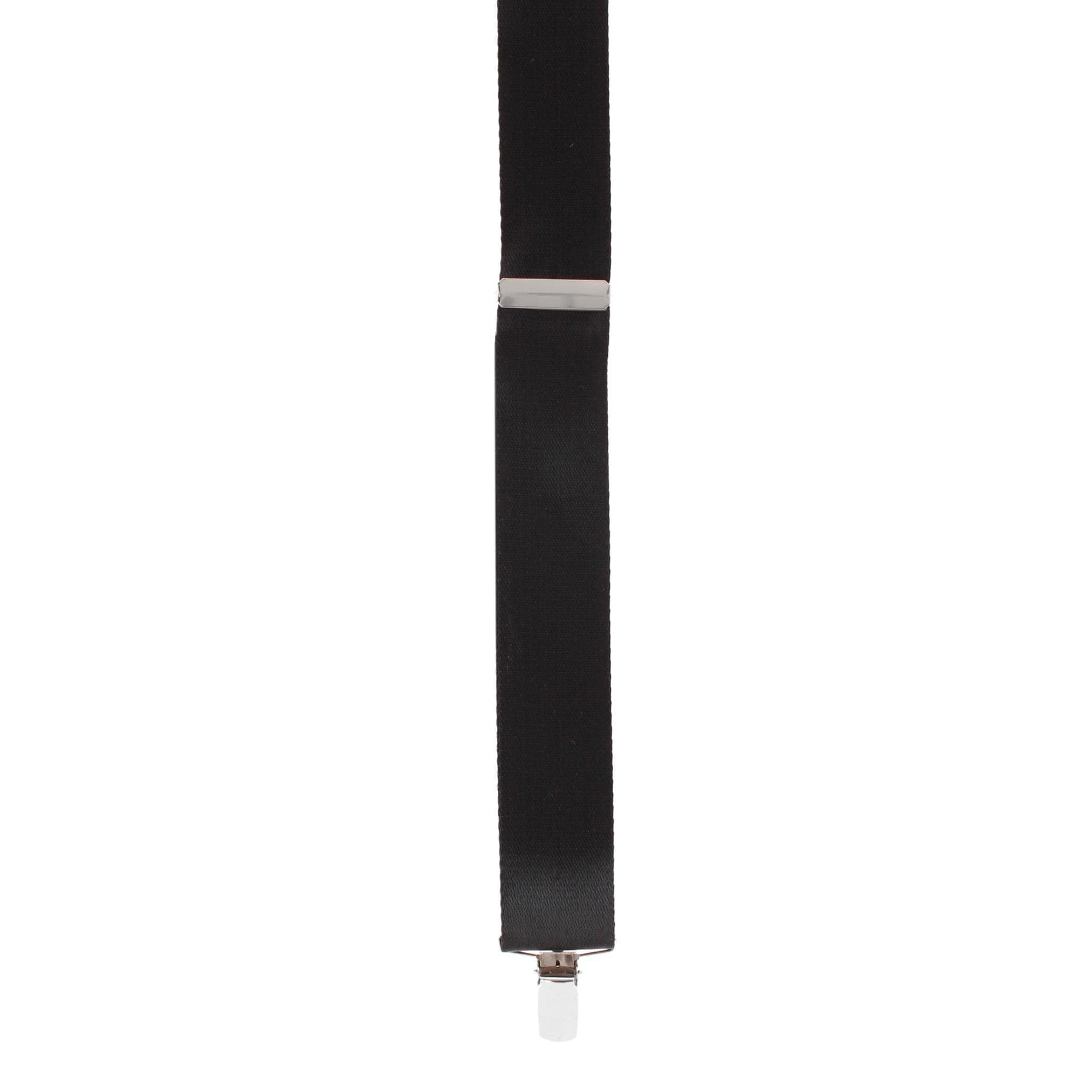 CTM® Men's 1.5 Inch Silky Feel Manhattan Clip End Suspenders - Black