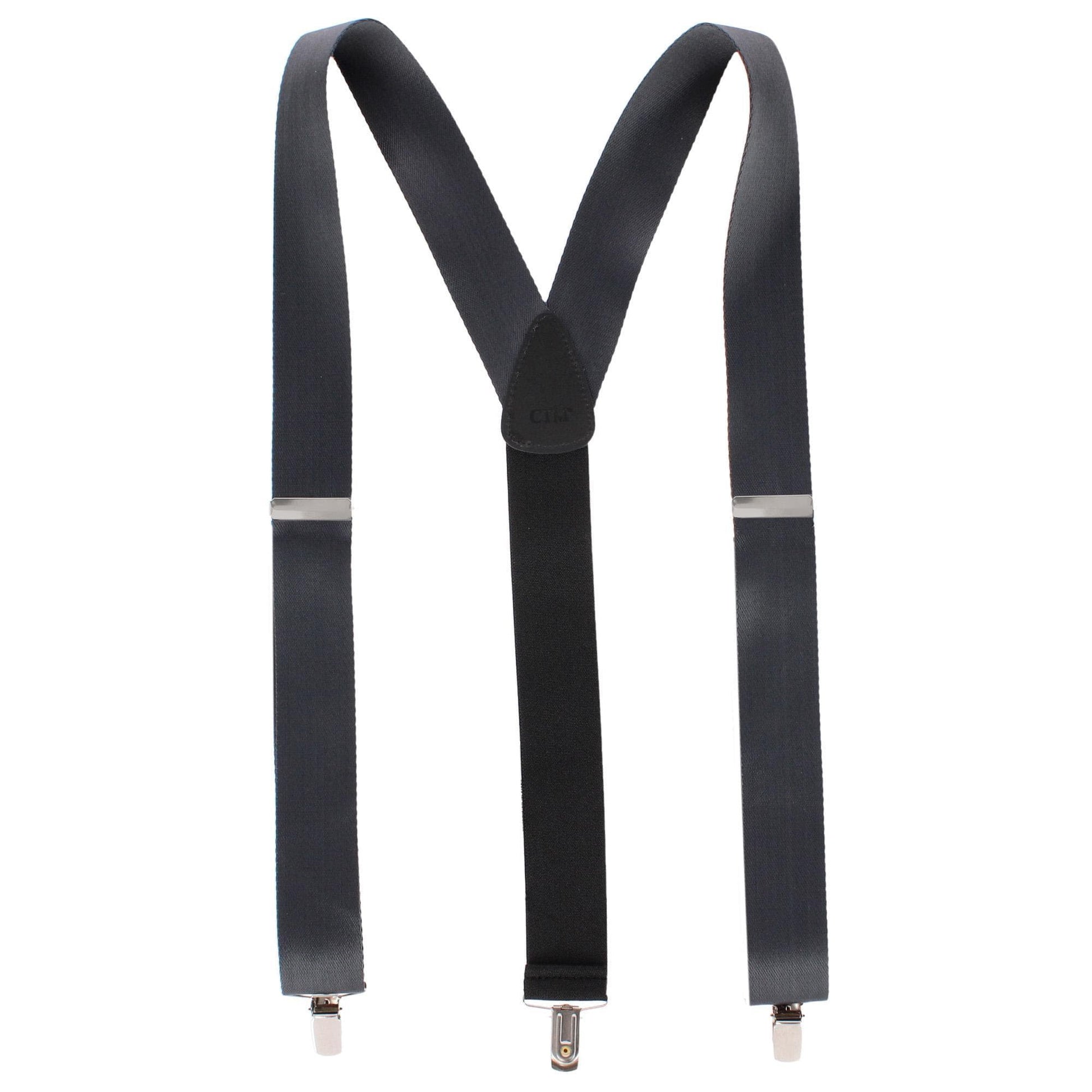 CTM® Men's 1.5 Inch Silky Feel Manhattan Clip End Suspenders