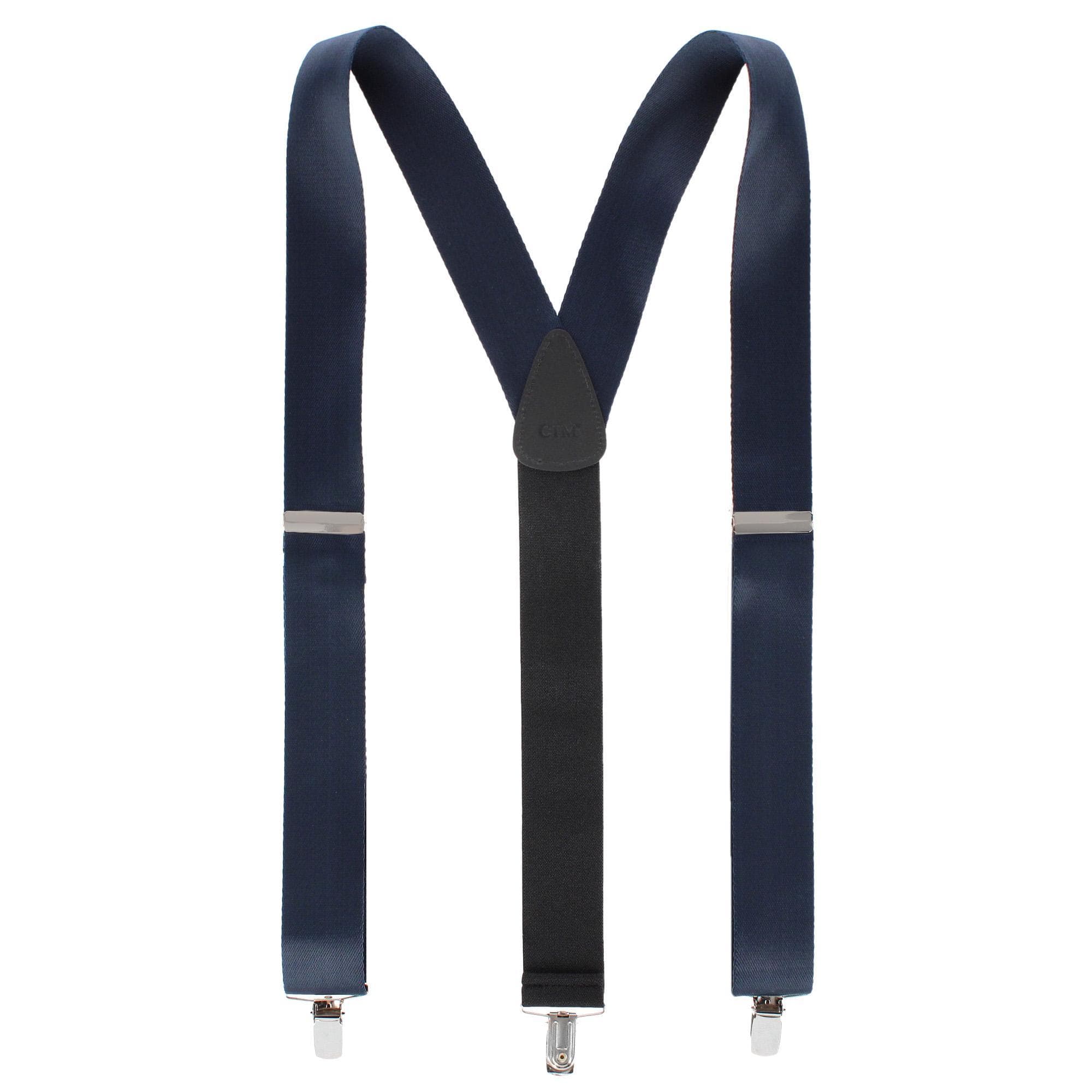 CTM® Men's 1.5 Inch Silky Feel Manhattan Clip End Suspenders