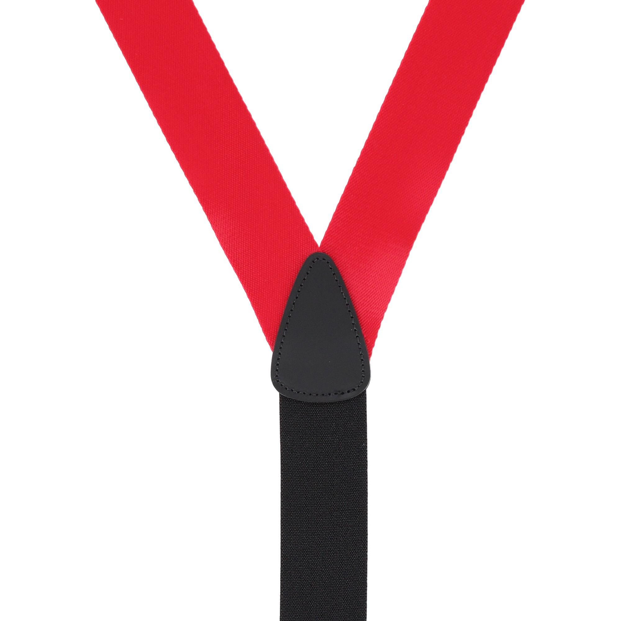 CTM® Men's 1.5 Inch Silky Feel Manhattan Clip End Suspenders - Red