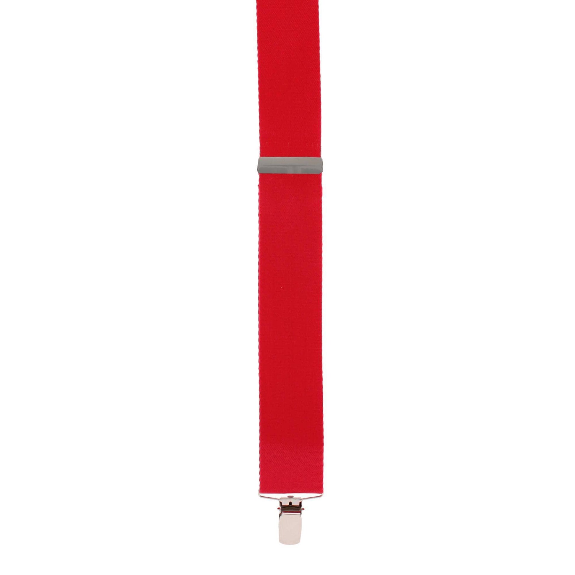 CTM® Men's 1.5 Inch Silky Feel Manhattan Clip End Suspenders - Red
