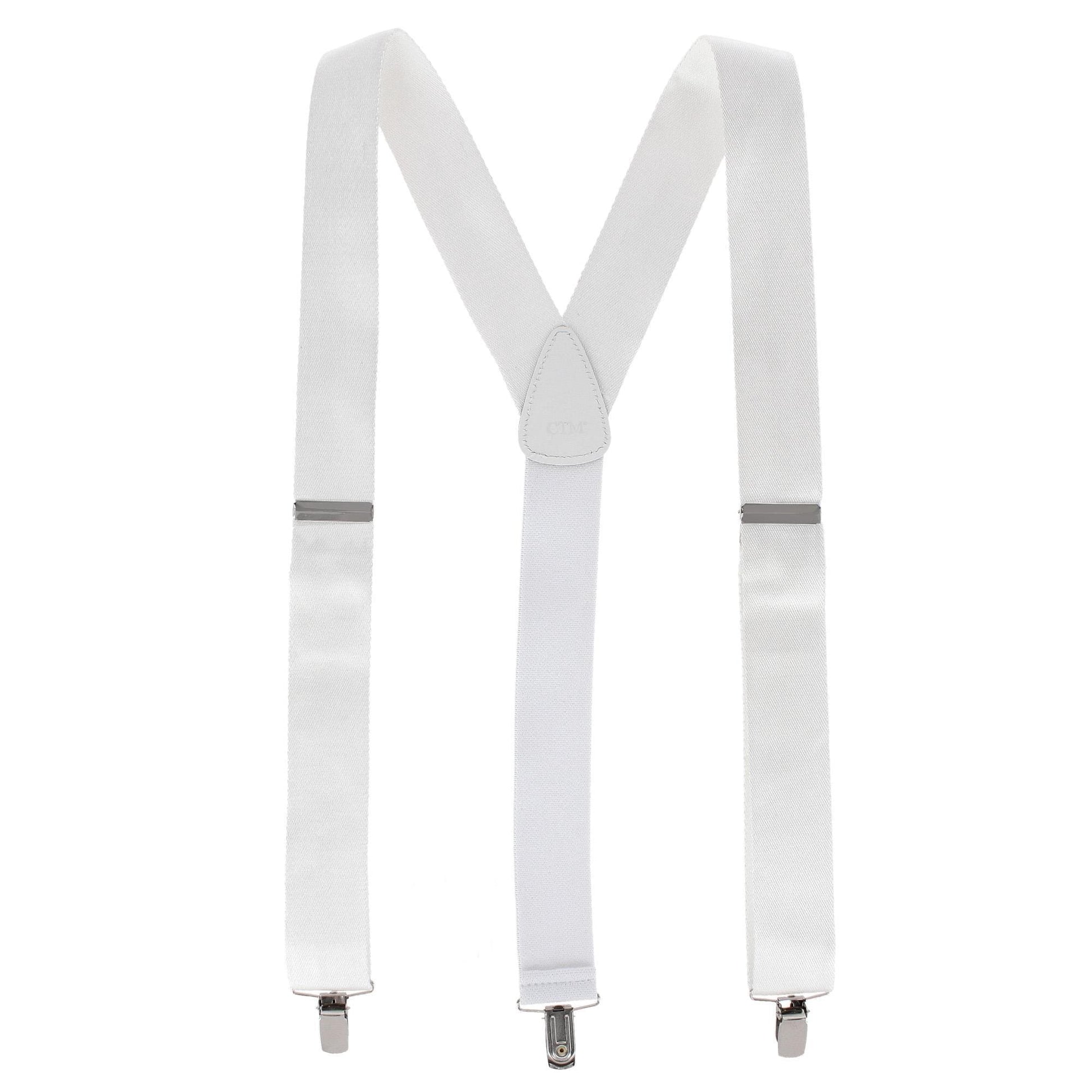 CTM® Men's 1.5 Inch Silky Feel Manhattan Clip End Suspenders