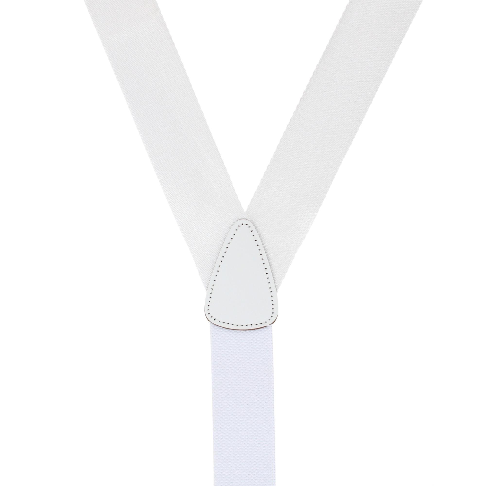 CTM® Men's 1.5 Inch Silky Feel Manhattan Clip End Suspenders - White