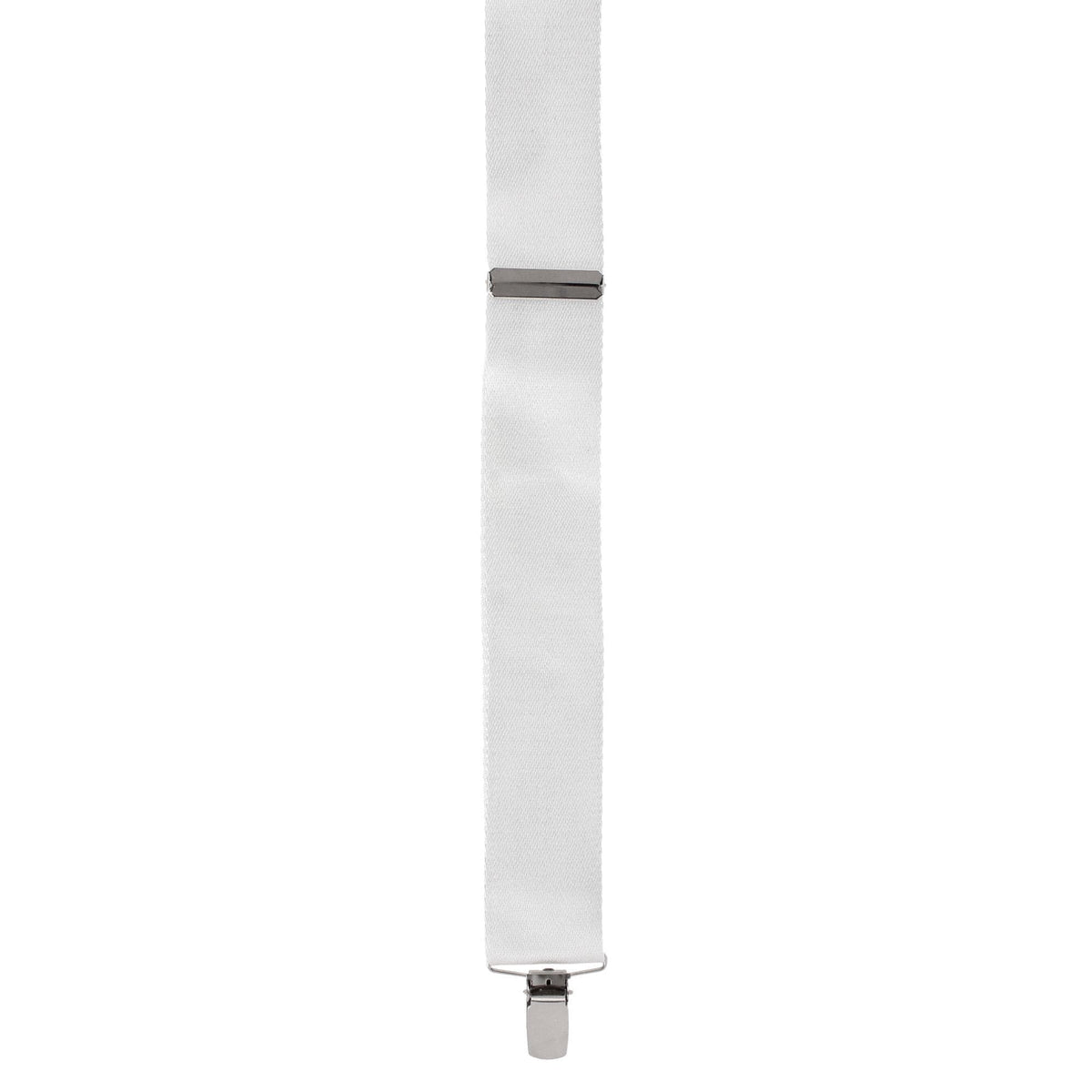 CTM® Men's 1.5 Inch Silky Feel Manhattan Clip End Suspenders - White