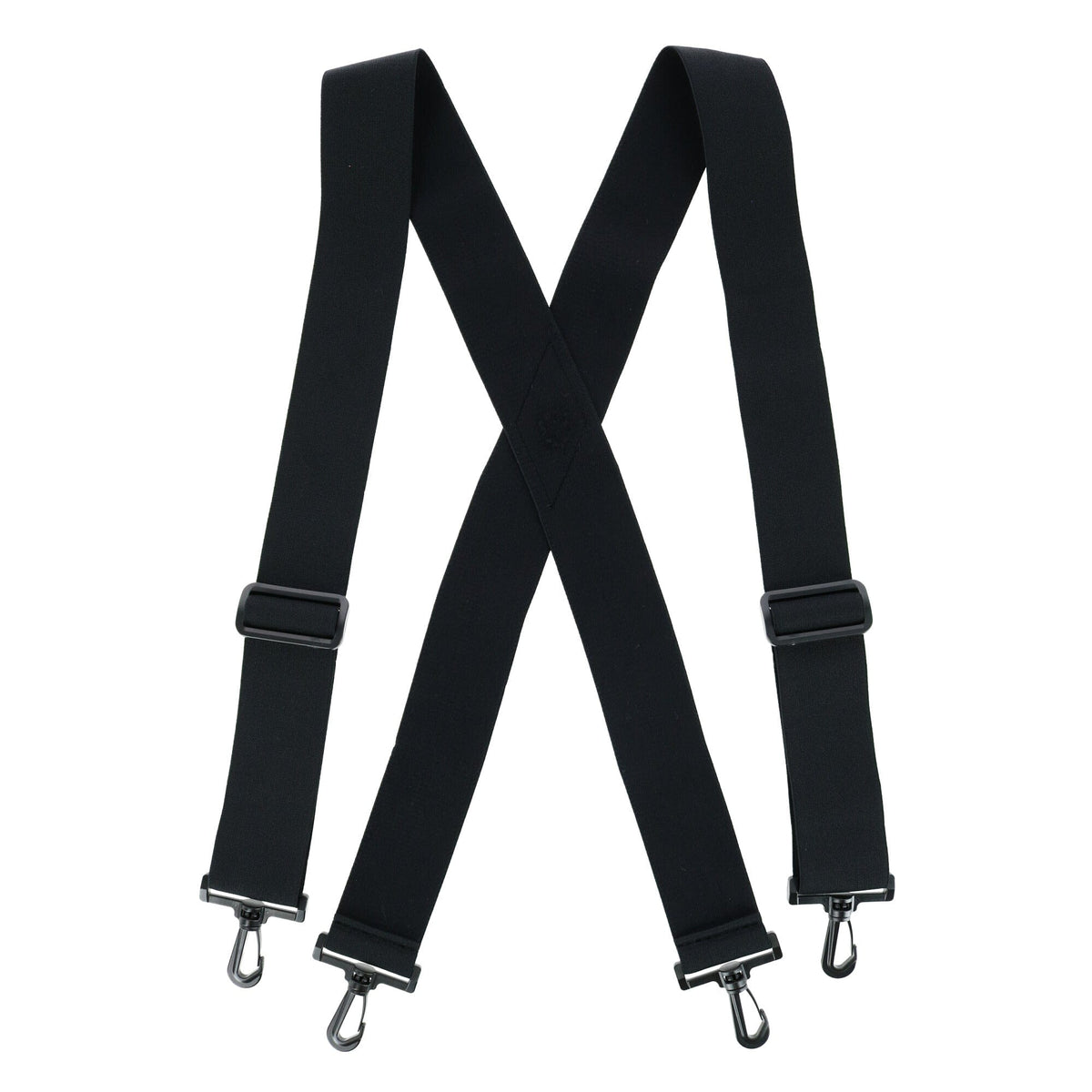 CTM® Elastic Undergarment TSA Compliant Suspenders with Swivel Hook Ends - Black