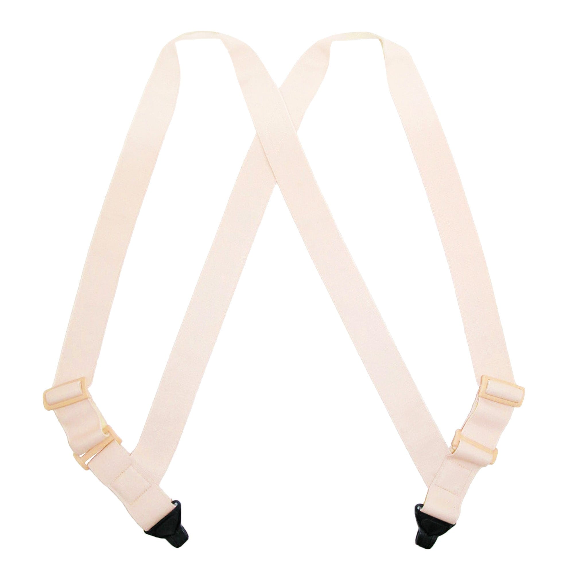 CTM® Men's Undergarment TSA Compliant Side Clip Airport Suspenders - Beige