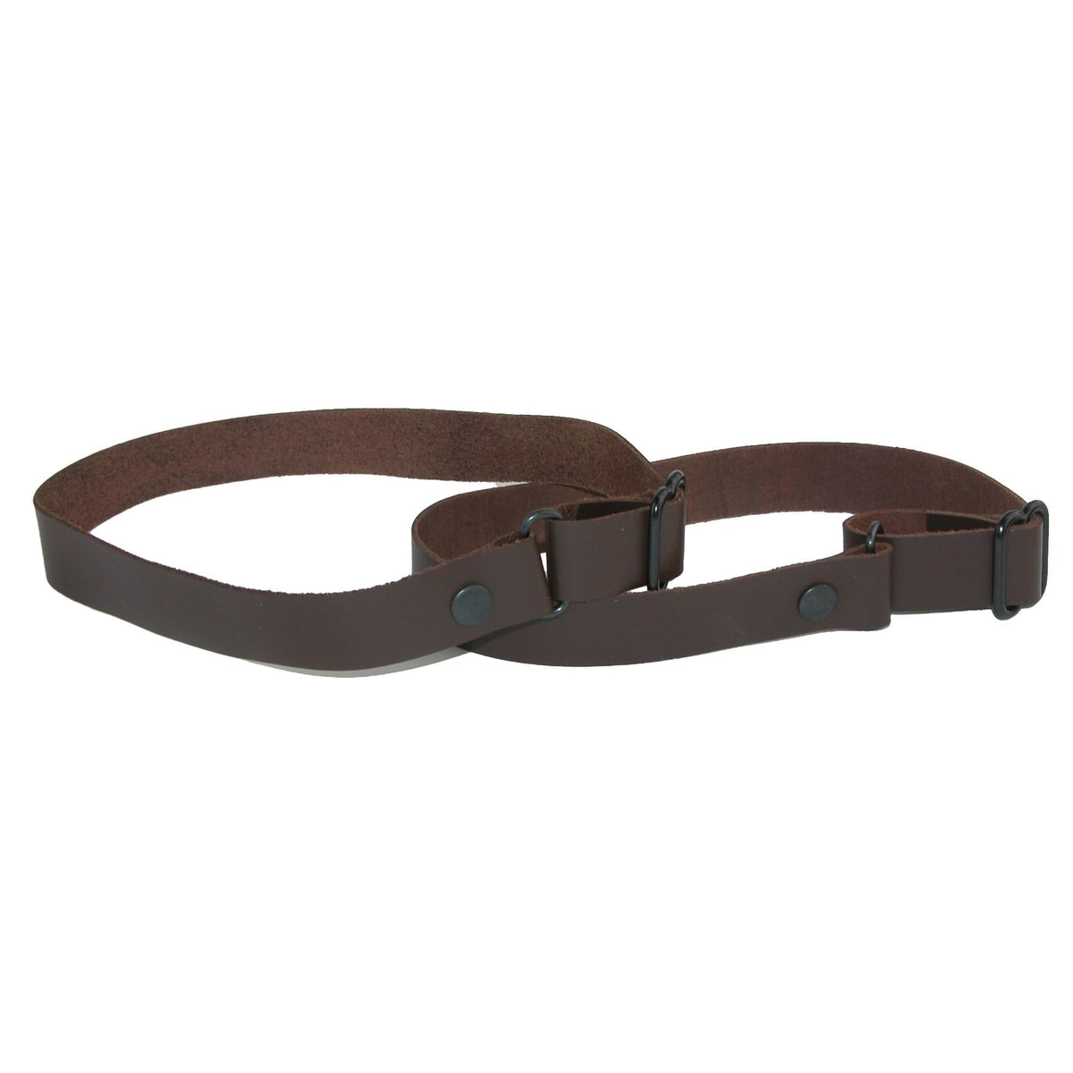 CTM® Men's Coated Leather Solid Color Adjustable Armband Sleeve Garter - Brown