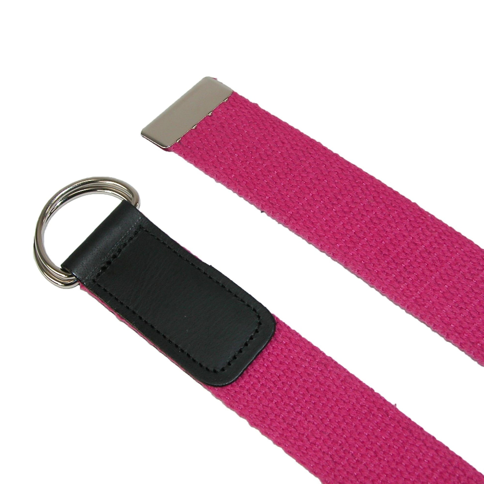 CTM® Plus Size Cotton Web Belt with Double D Ring Buckle - Sky Blue