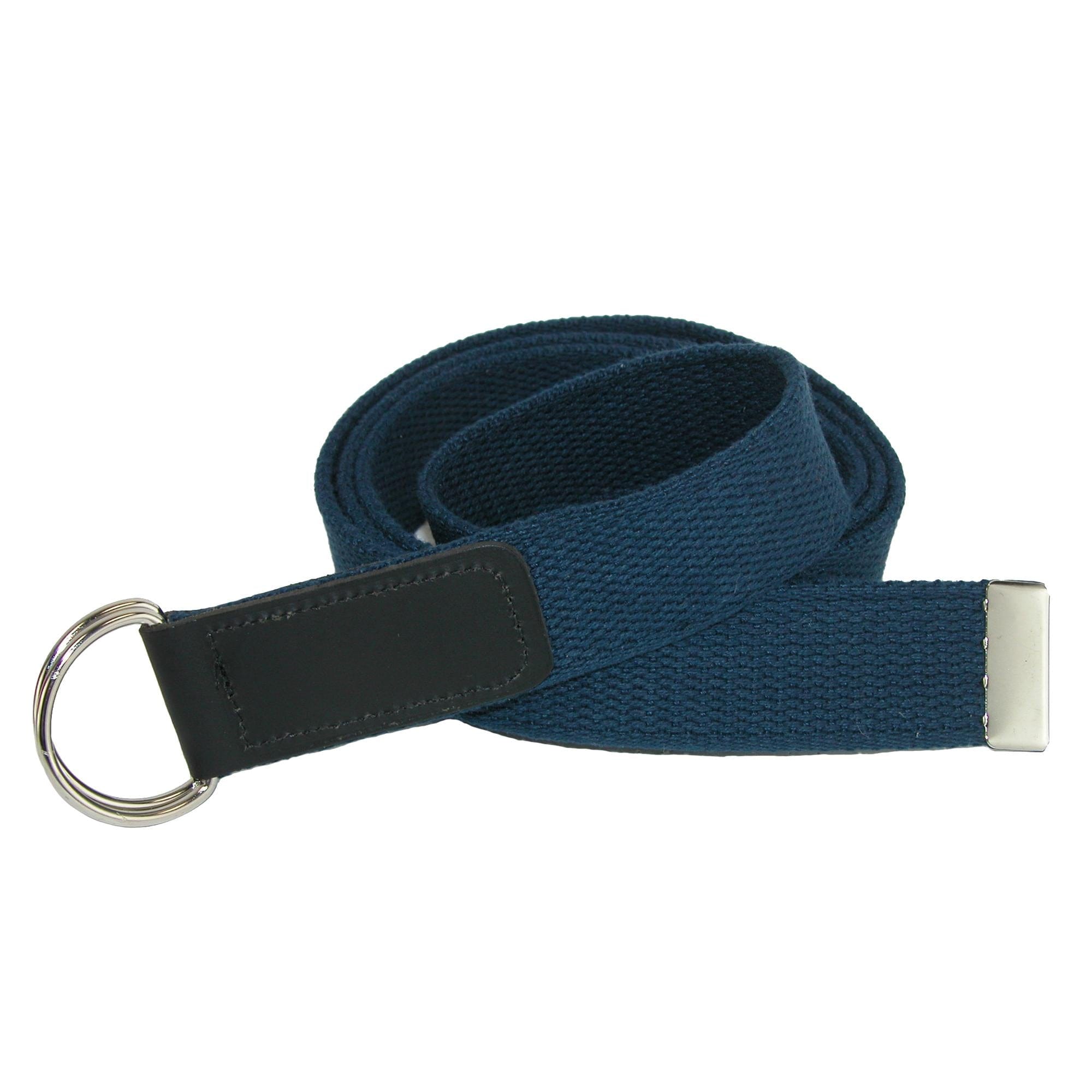 CTM® Plus Size Cotton Web Belt with Double D Ring Buckle