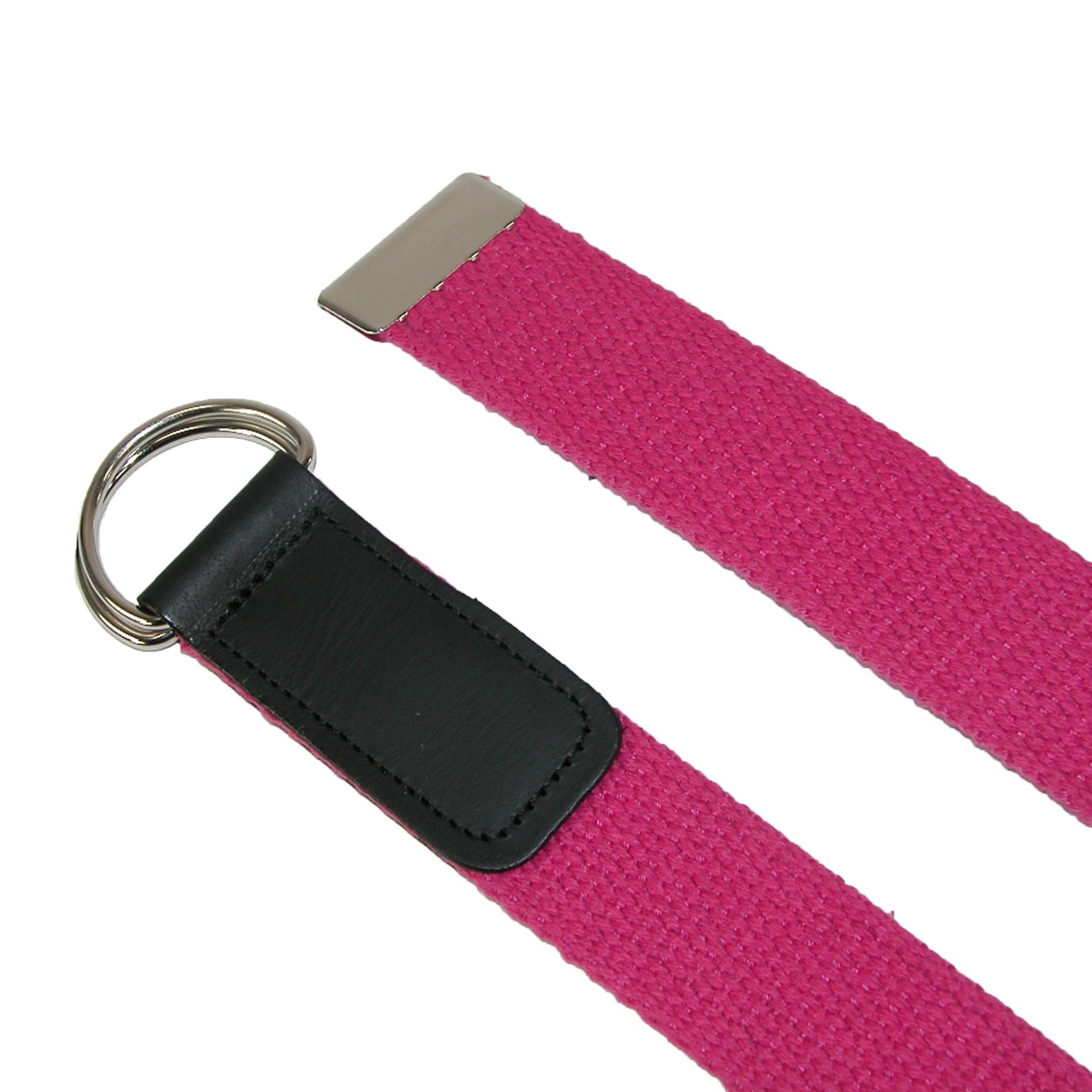 CTM® Plus Size Cotton Web Belt with Double D Ring Buckle - Navy