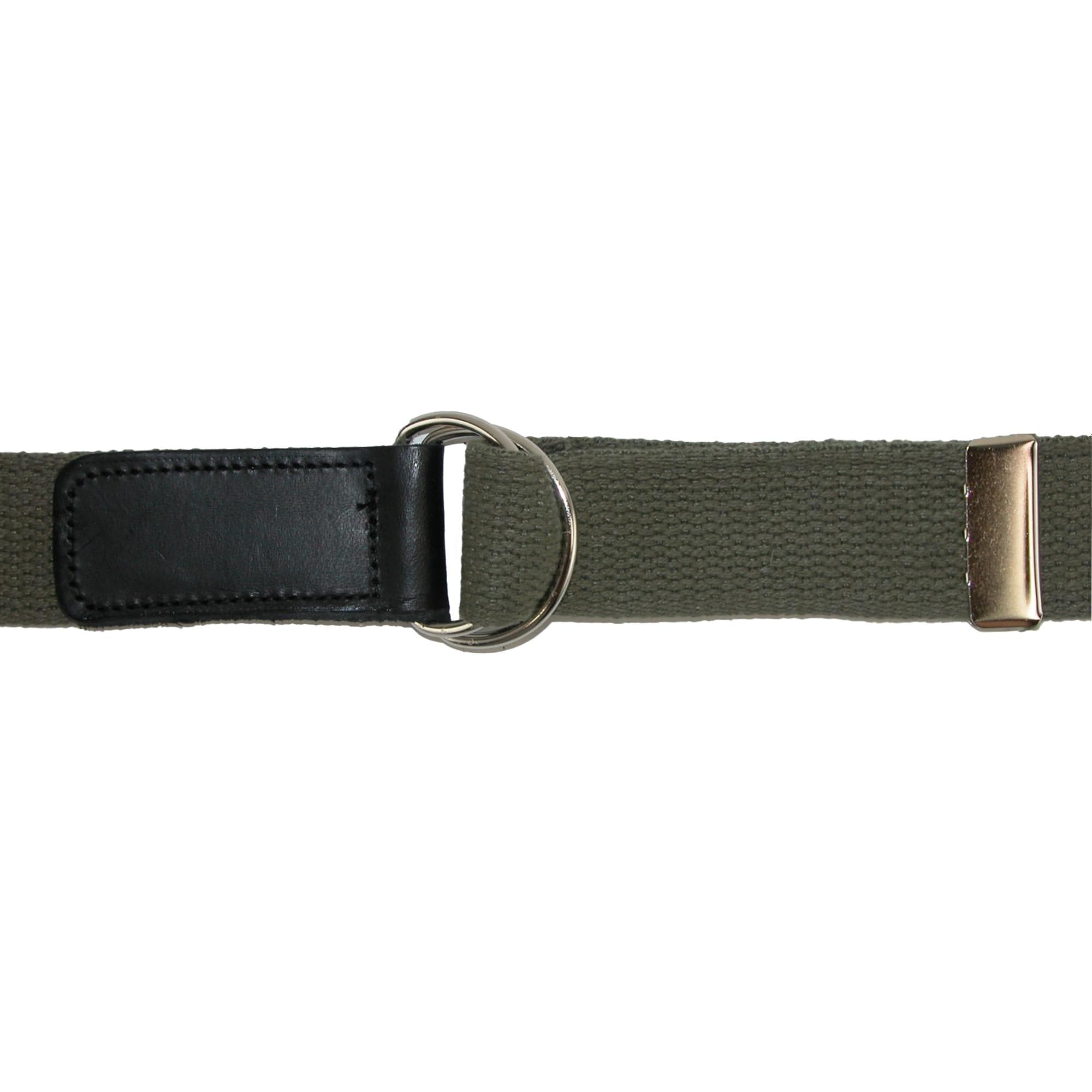 CTM® Plus Size Cotton Web Belt with Double D Ring Buckle - Olive
