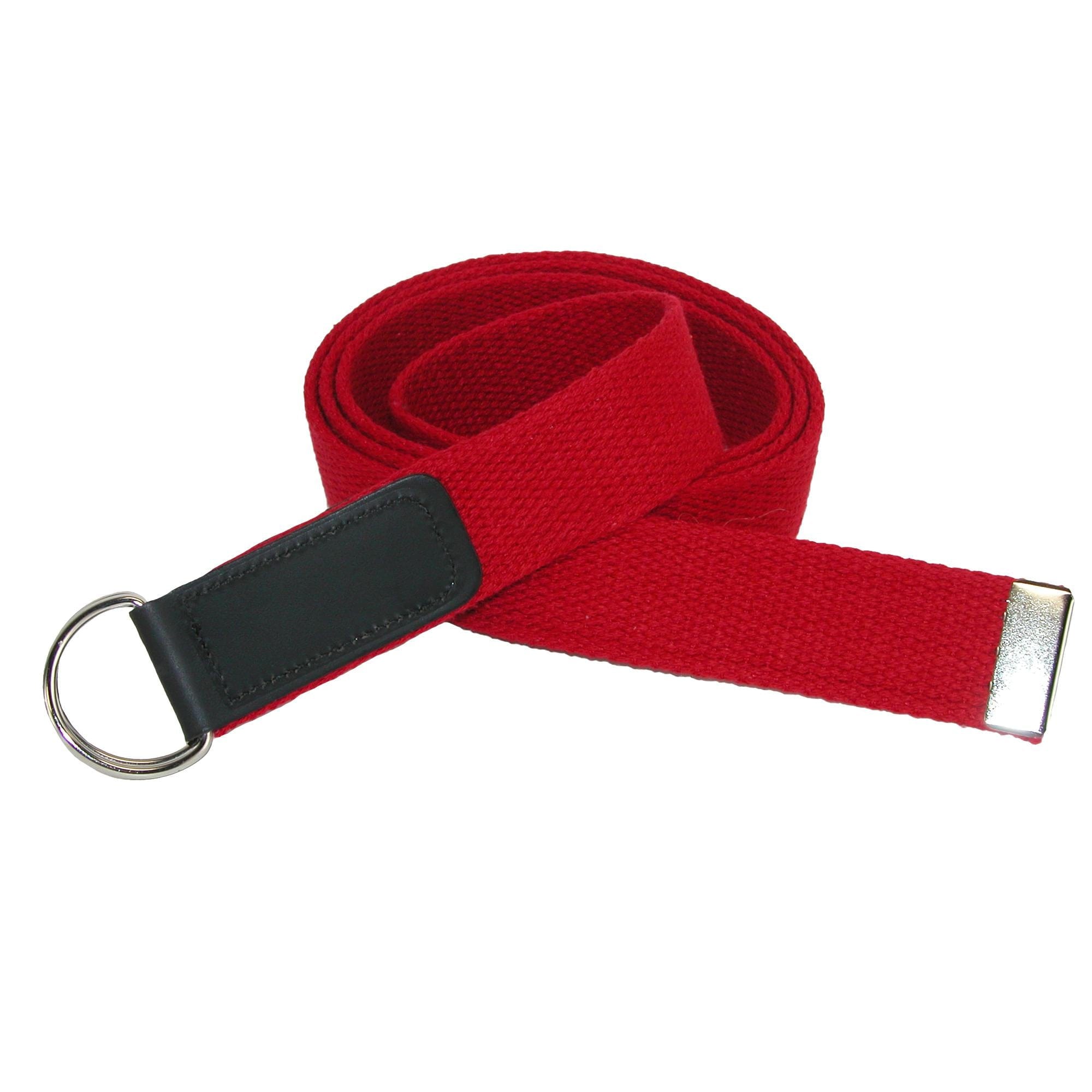 CTM® Plus Size Cotton Web Belt with Double D Ring Buckle