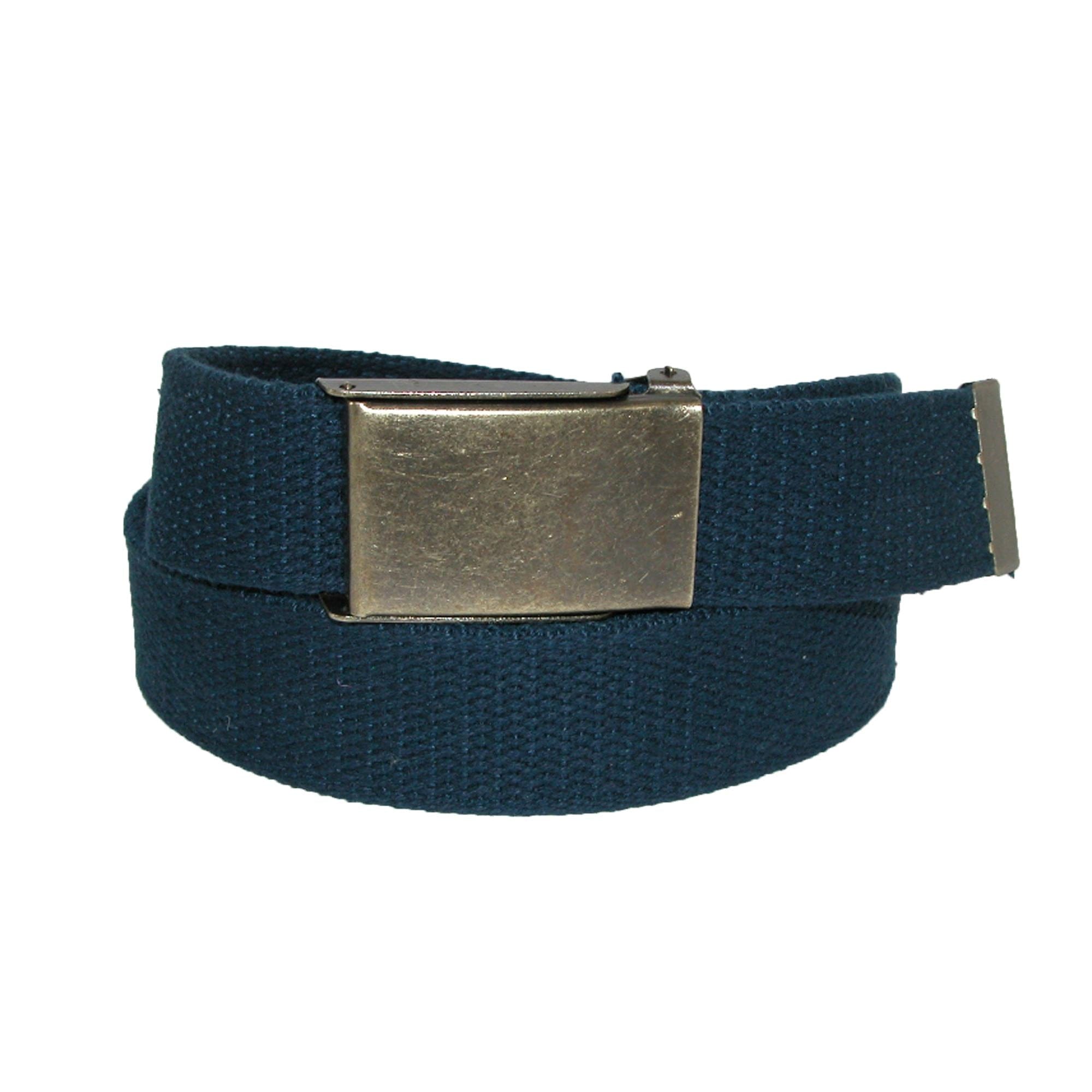 CTM® Men's Fabric Belt with Brass Flip Top Buckle - Men's Fabric Belt with Brass Flip Top Buckle