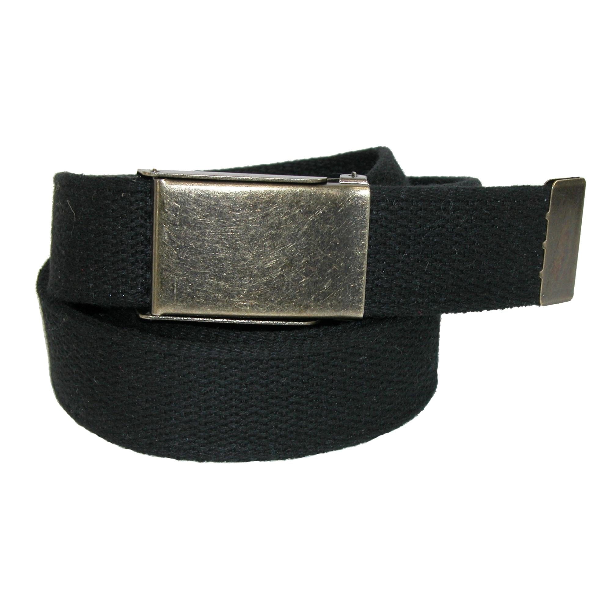 CTM® Men's Big & Tall Fabric Belt with Nickel Flip Top Buckle - Black