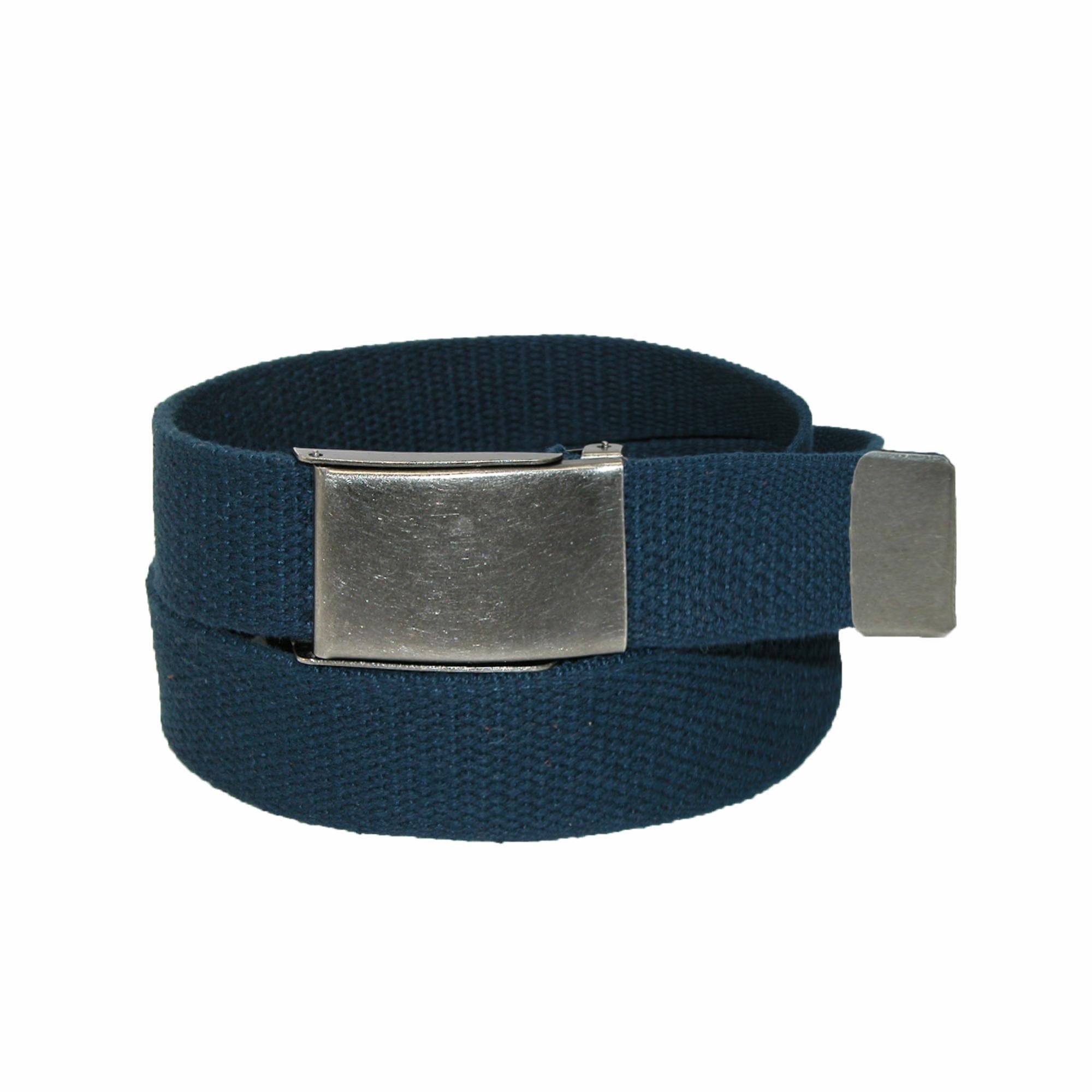 CTM® Men's Big & Tall Fabric Belt with Nickel Flip Top Buckle - Men's Big & Tall Fabric Belt with Nickel Flip Top Buckle