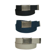 Men's Big & Tall Belt with Flip Top Brass Buckle (Pack of 3)