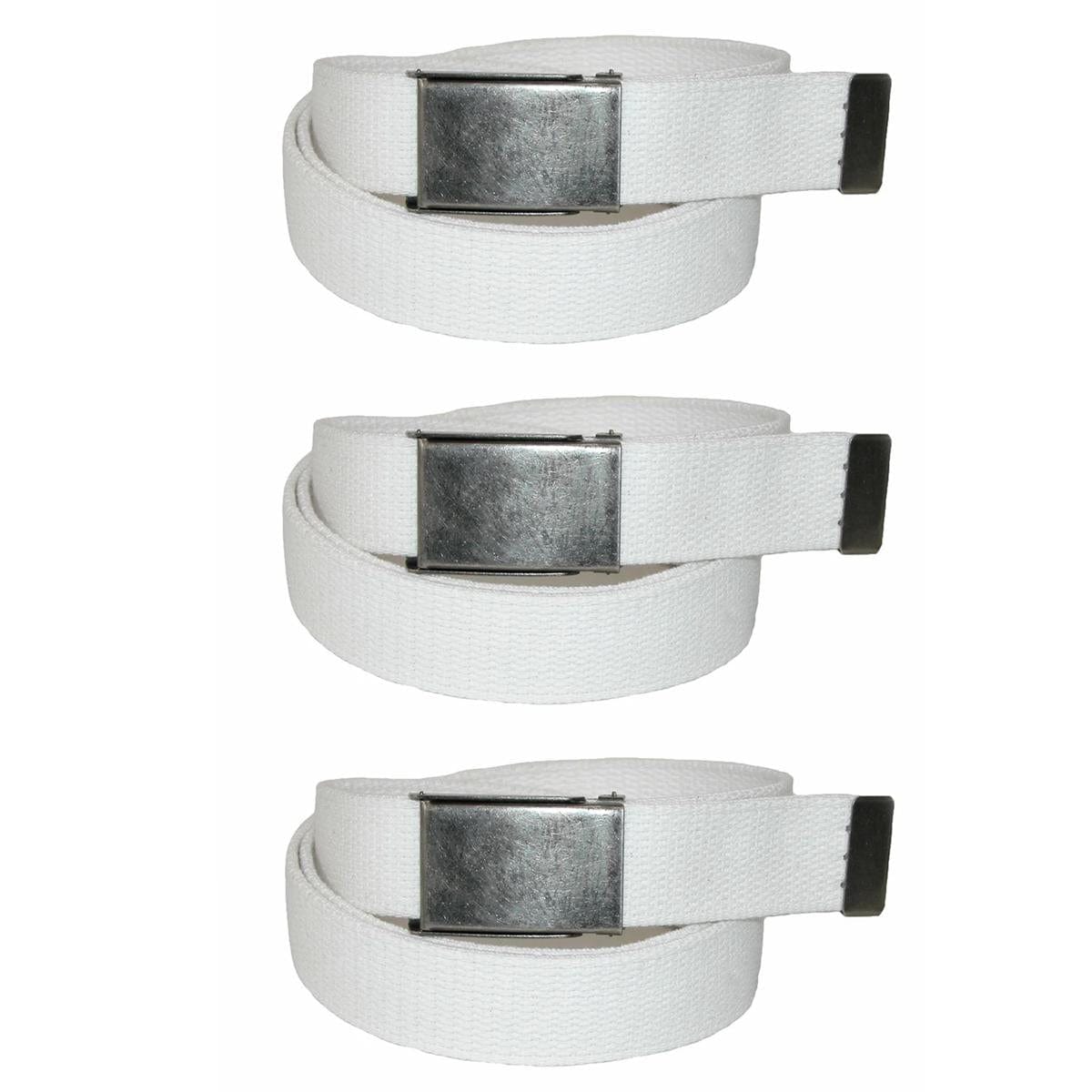 CTM® Men's Fabric Belt with Flip Top Nickel Buckle (Pack of 3)