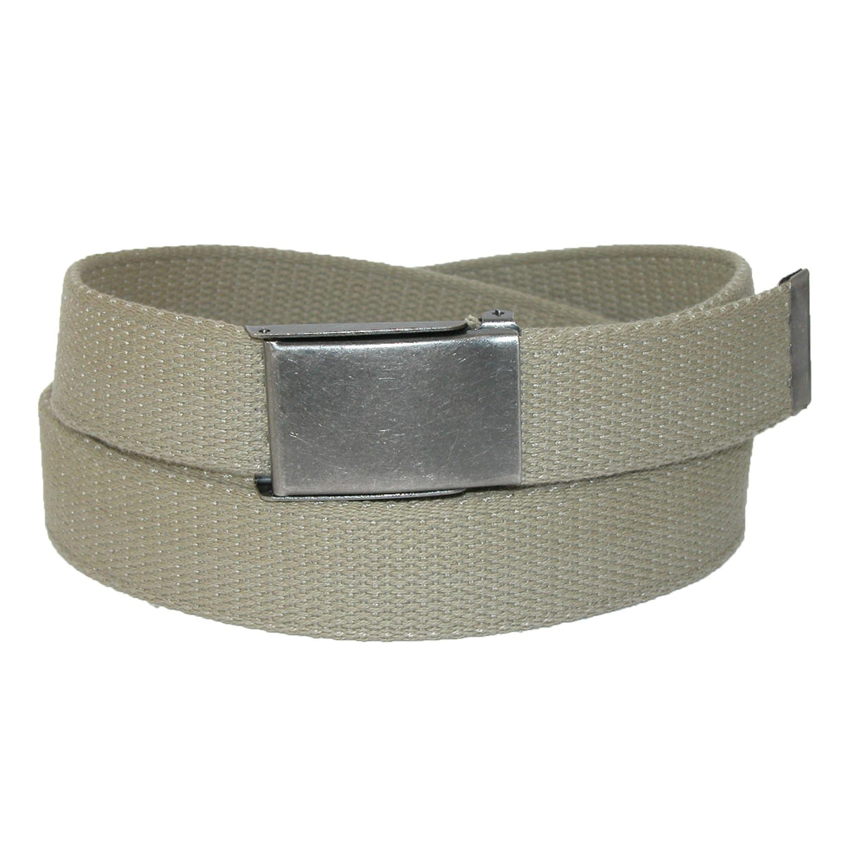 CTM® Men's Big & Tall Belt with Flip Top Nickel Buckle (Pack of 3) - Khaki