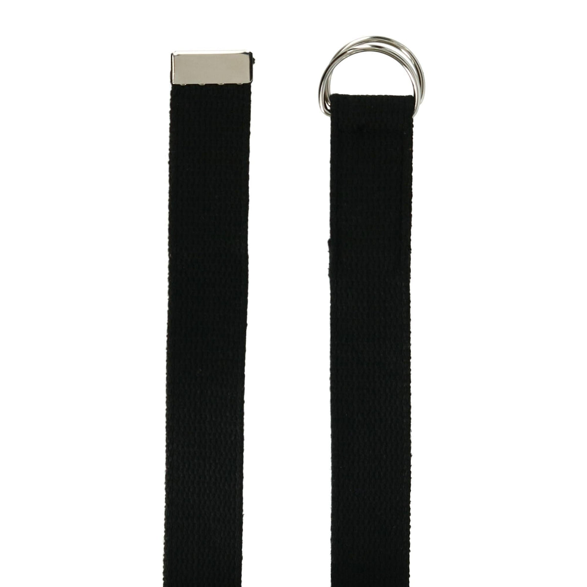 CTM® Cotton Web 1.25 Inch Belt with D Ring Buckle - Black