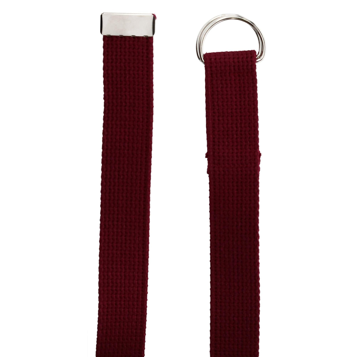 CTM® Cotton Web 1.25 Inch Belt with D Ring Buckle - Burgundy