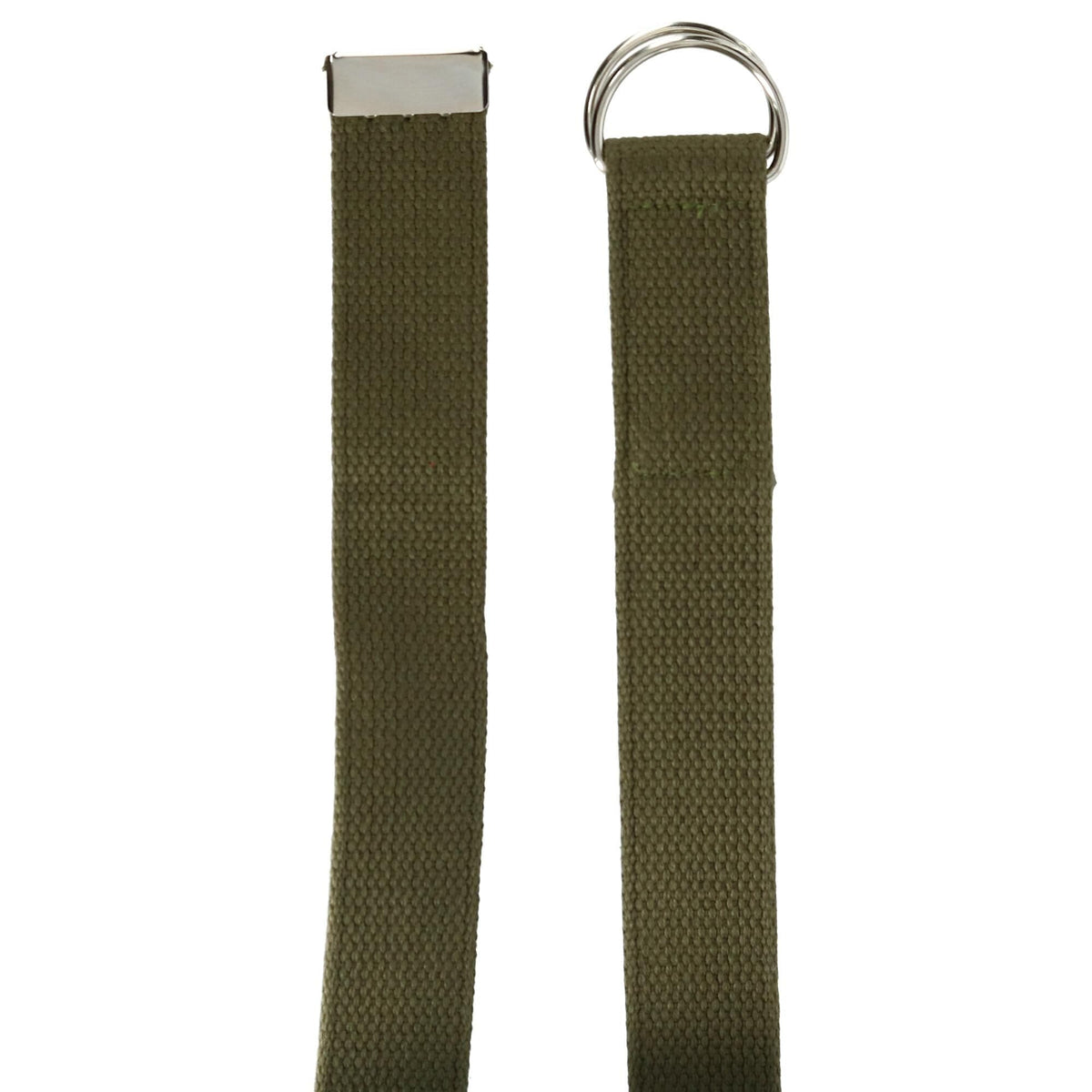 CTM® Cotton Web 1.25 Inch Belt with D Ring Buckle - Olive