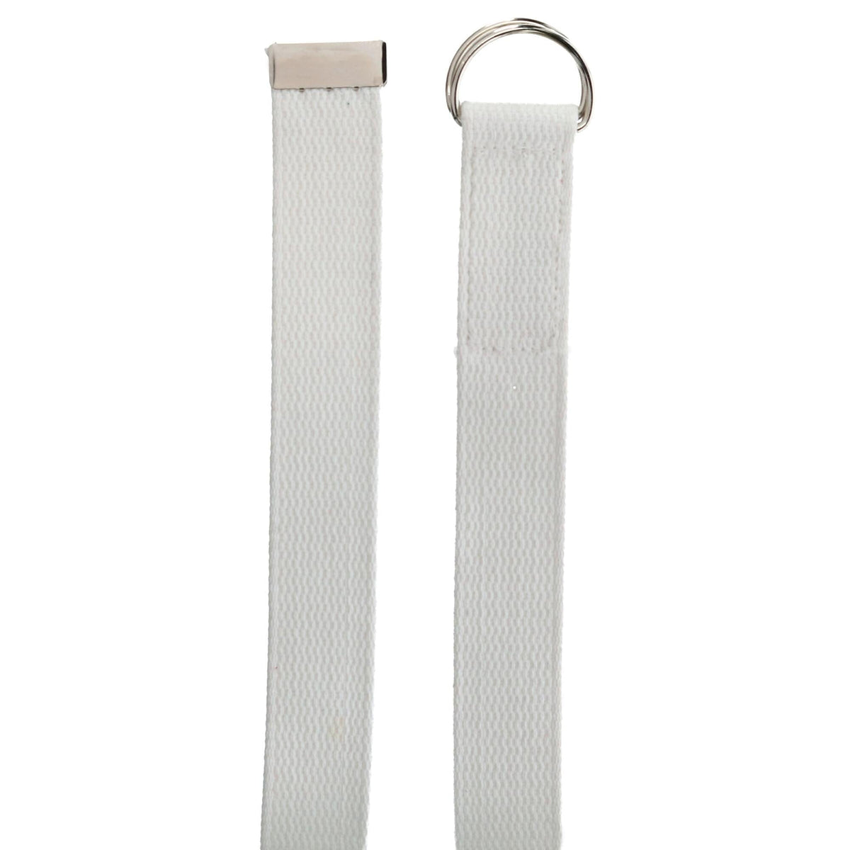 CTM® Cotton Web 1.25 Inch Belt with D Ring Buckle - White