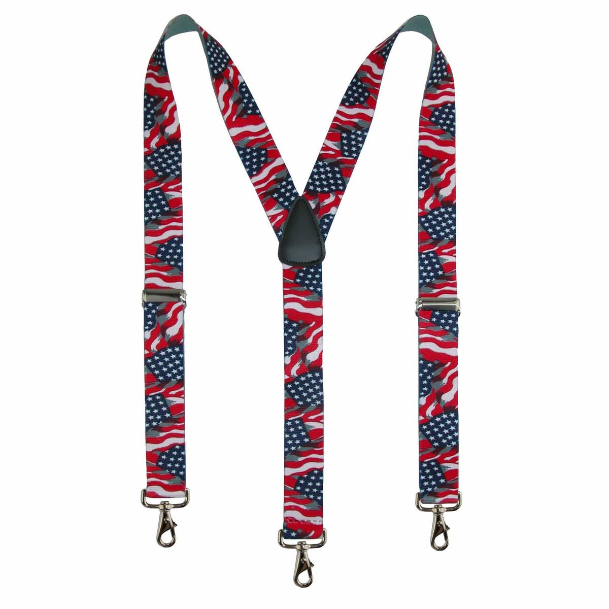 CTM® Men's Elastic American Flag Suspender with Hook Ends - American Flag