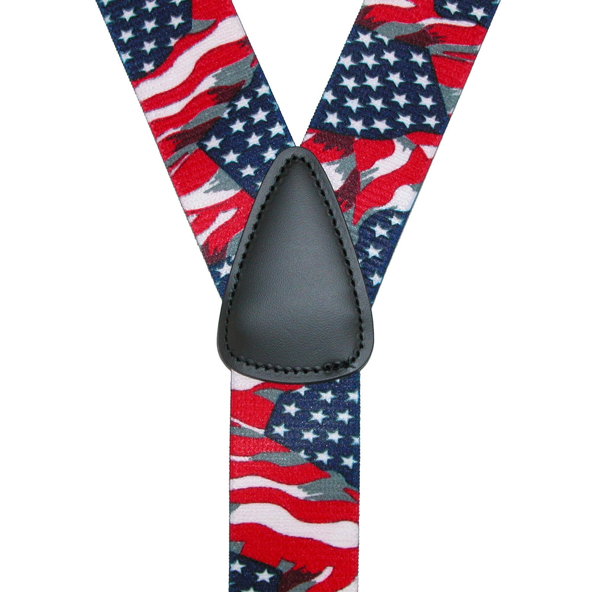 CTM® Men's Elastic American Flag Suspender with Hook Ends - American Flag