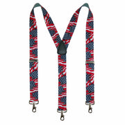 Men's Elastic American Flag Suspender with Hook Ends