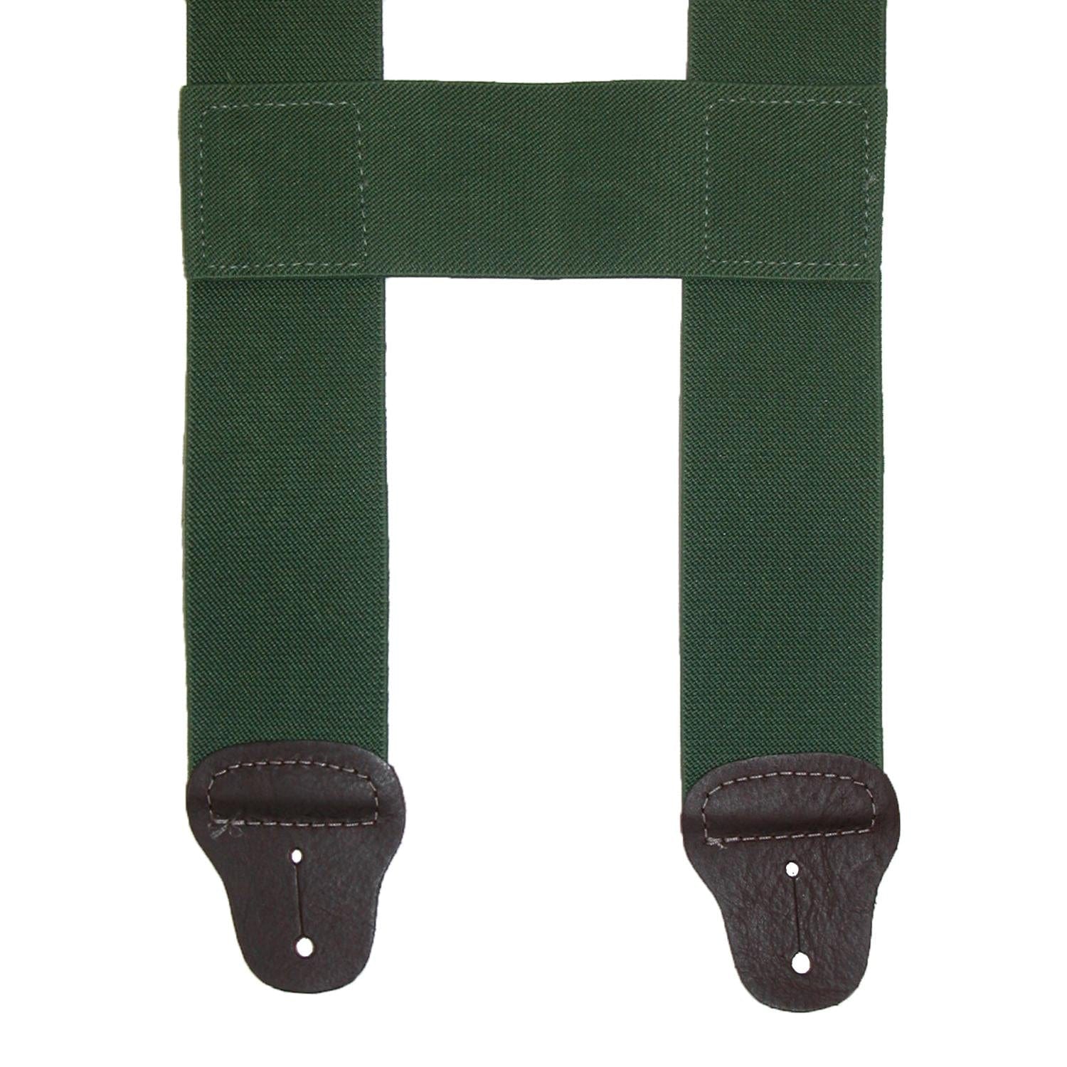 CTM® Men's Elastic 2 Inch Wide Button-End Wader Suspenders - Olive Green