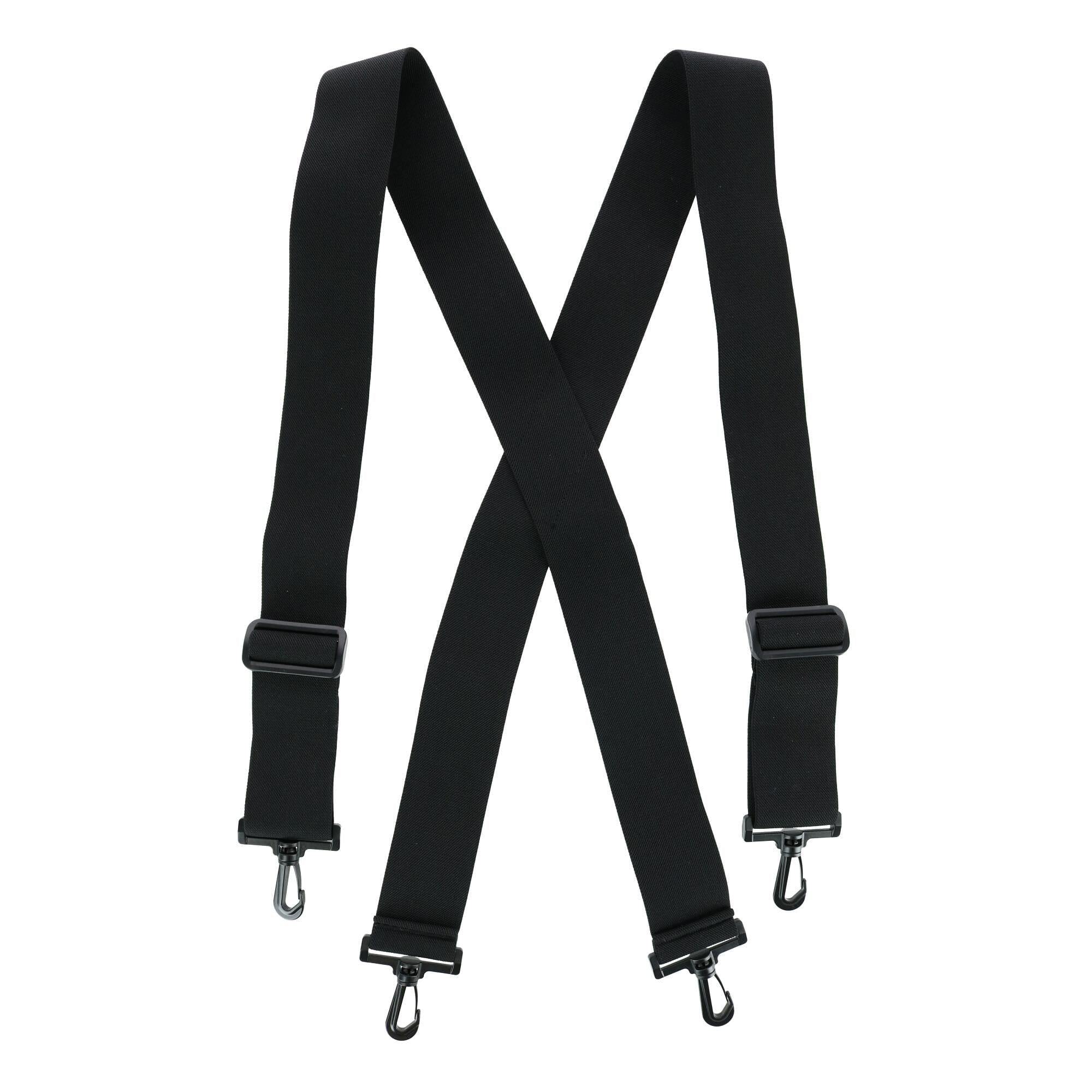 CTM® Men's Elastic X-Back Suspenders with Plastic Hook Ends - Black