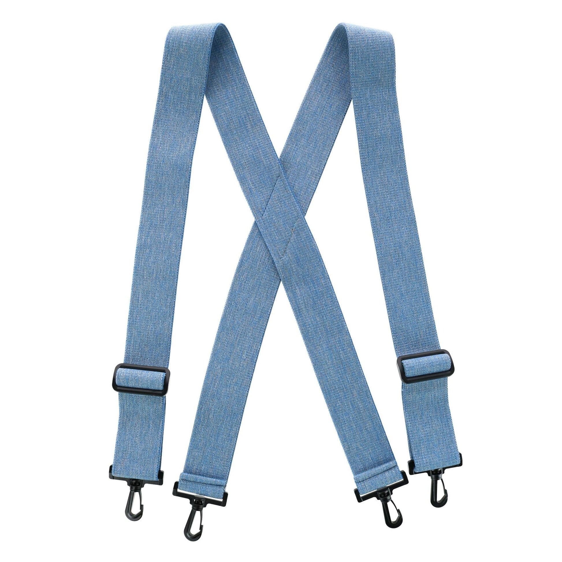 CTM® Men's Elastic X-Back Suspenders with Plastic Hook Ends - Denim