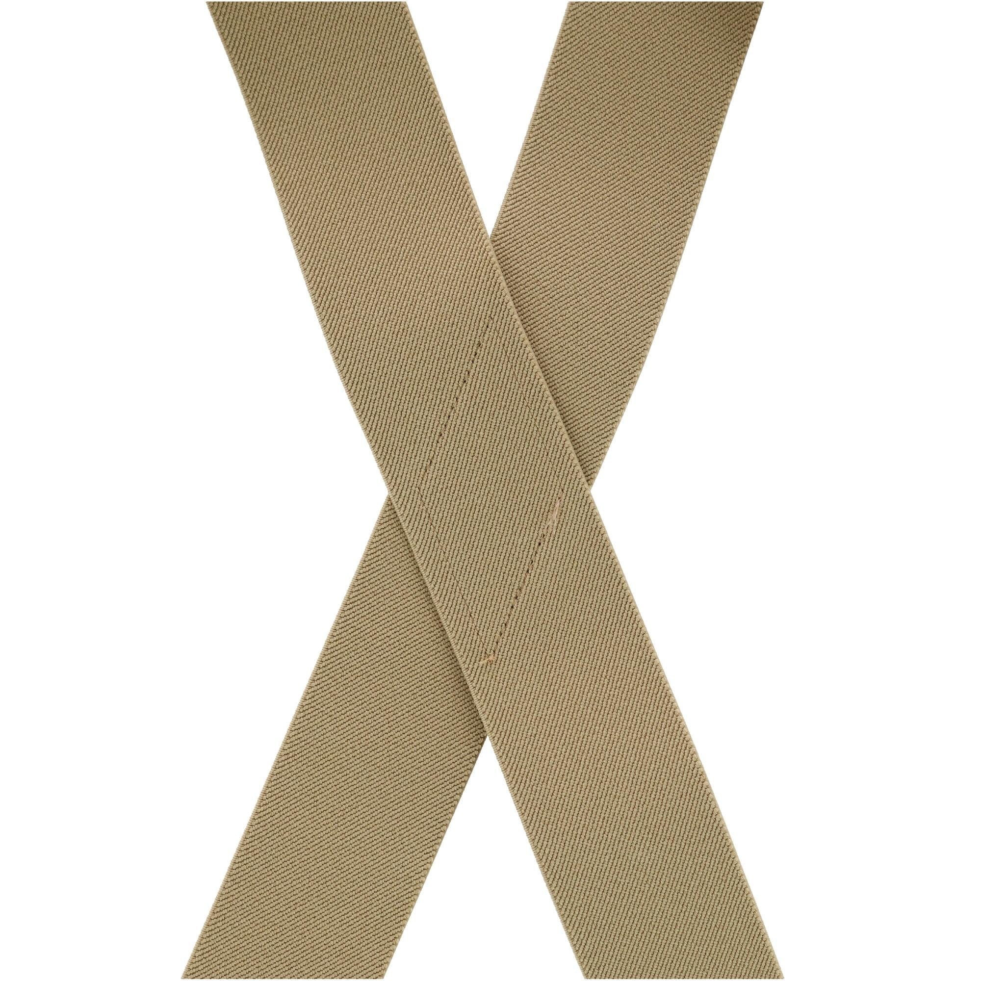 CTM® Men's Elastic X-Back Suspenders with Plastic Hook Ends - Khaki