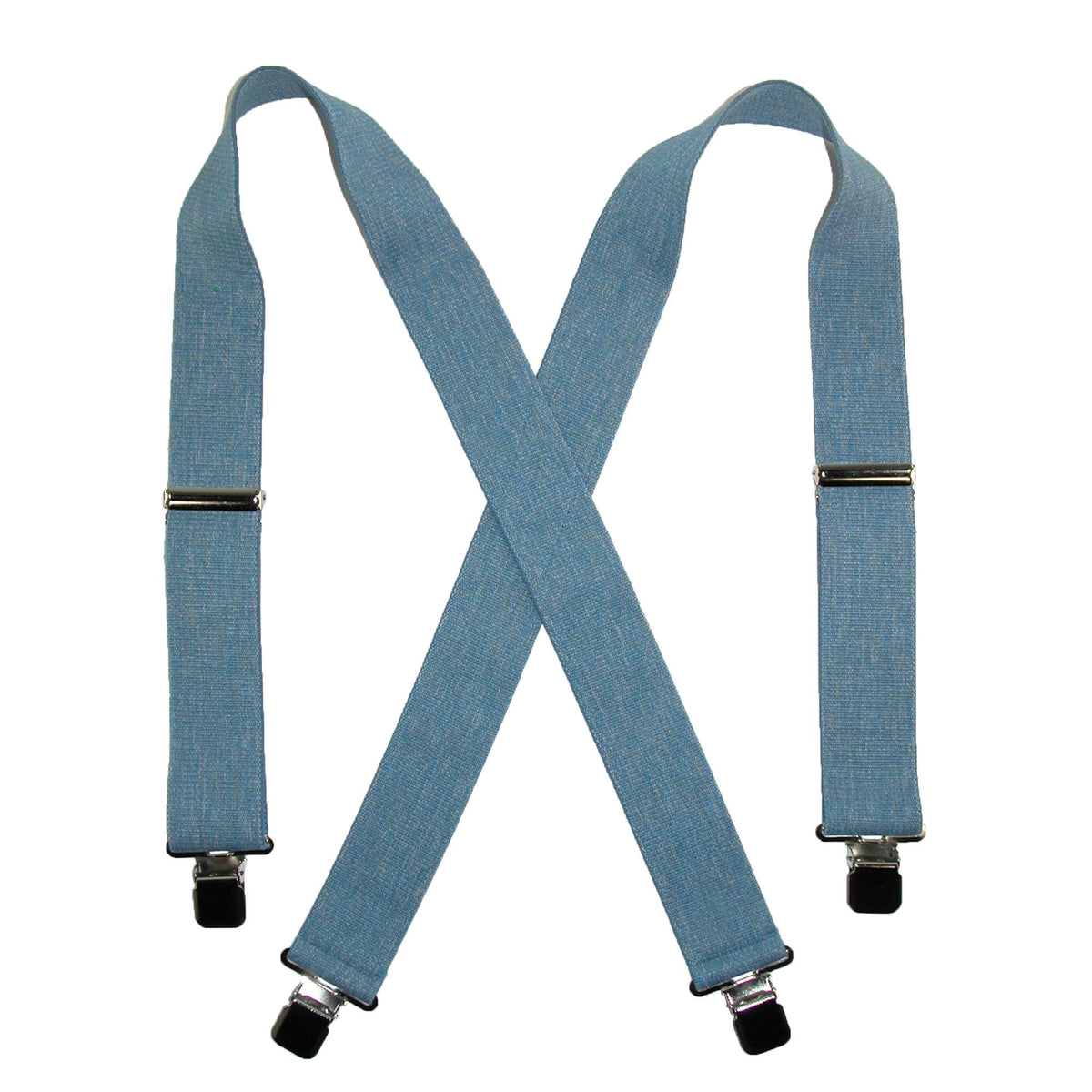 CTM® Men's Denim Clip-End 2 Inch Suspenders - Denim