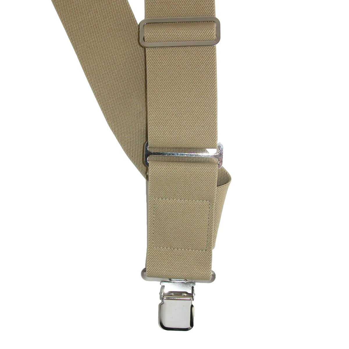 CTM® Men's Elastic Basic Trucker Side Clip Suspender - Khaki
