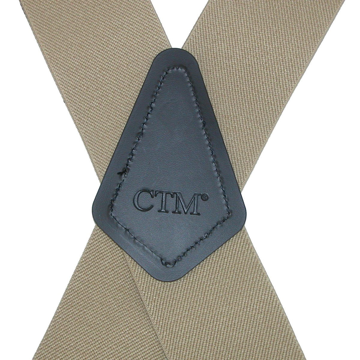 CTM® Men's Elastic Basic Trucker Side Clip Suspender - Khaki