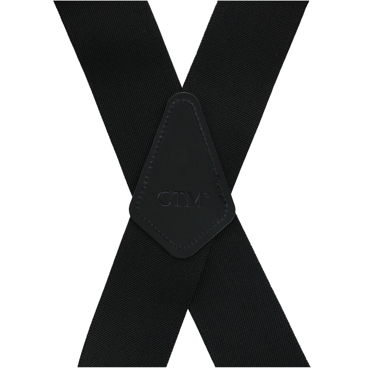 CTM® Men's Elastic Side Clip Metal Swivel Hook Trucker Suspenders - Black