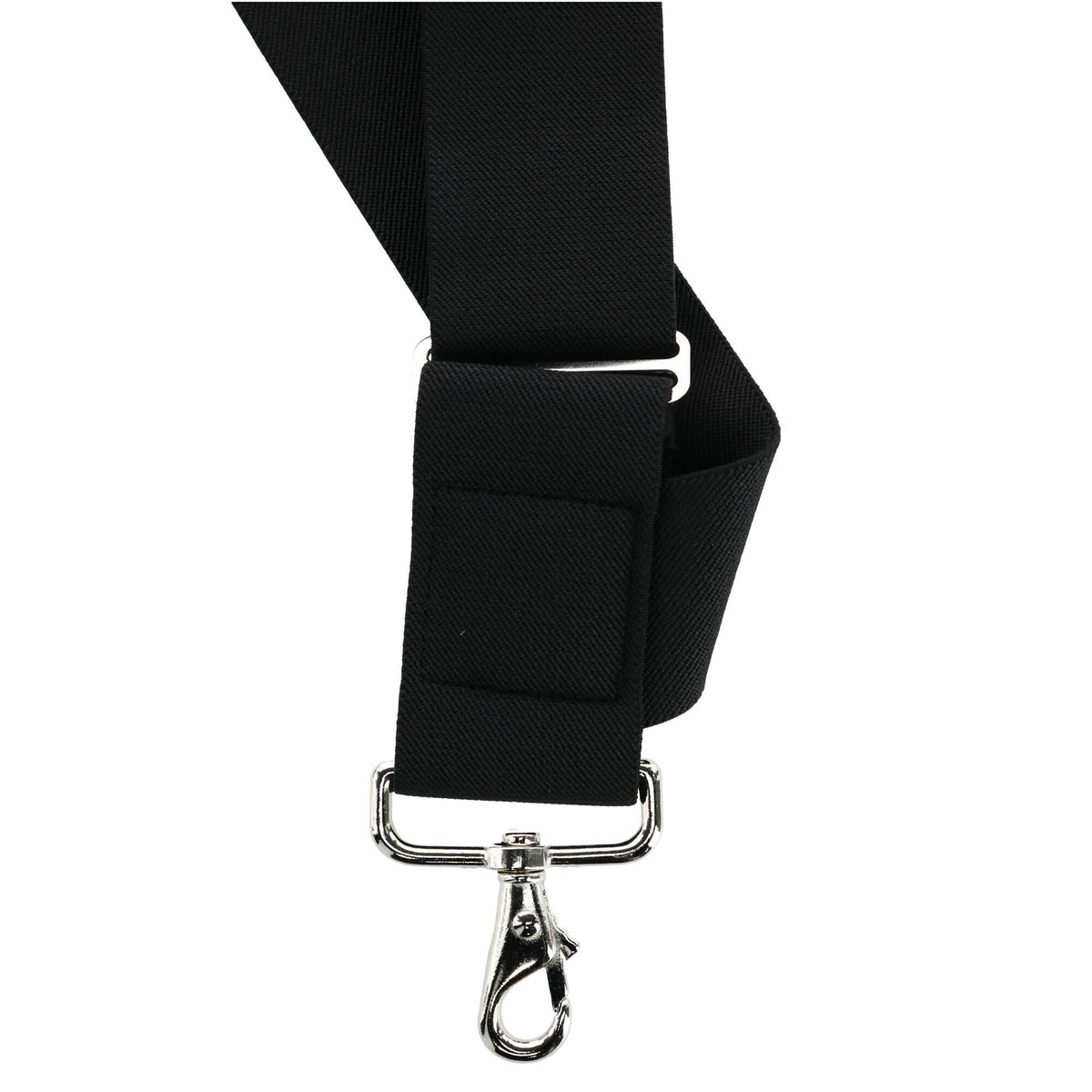 CTM® Men's Elastic Side Clip Metal Swivel Hook Trucker Suspenders - Black